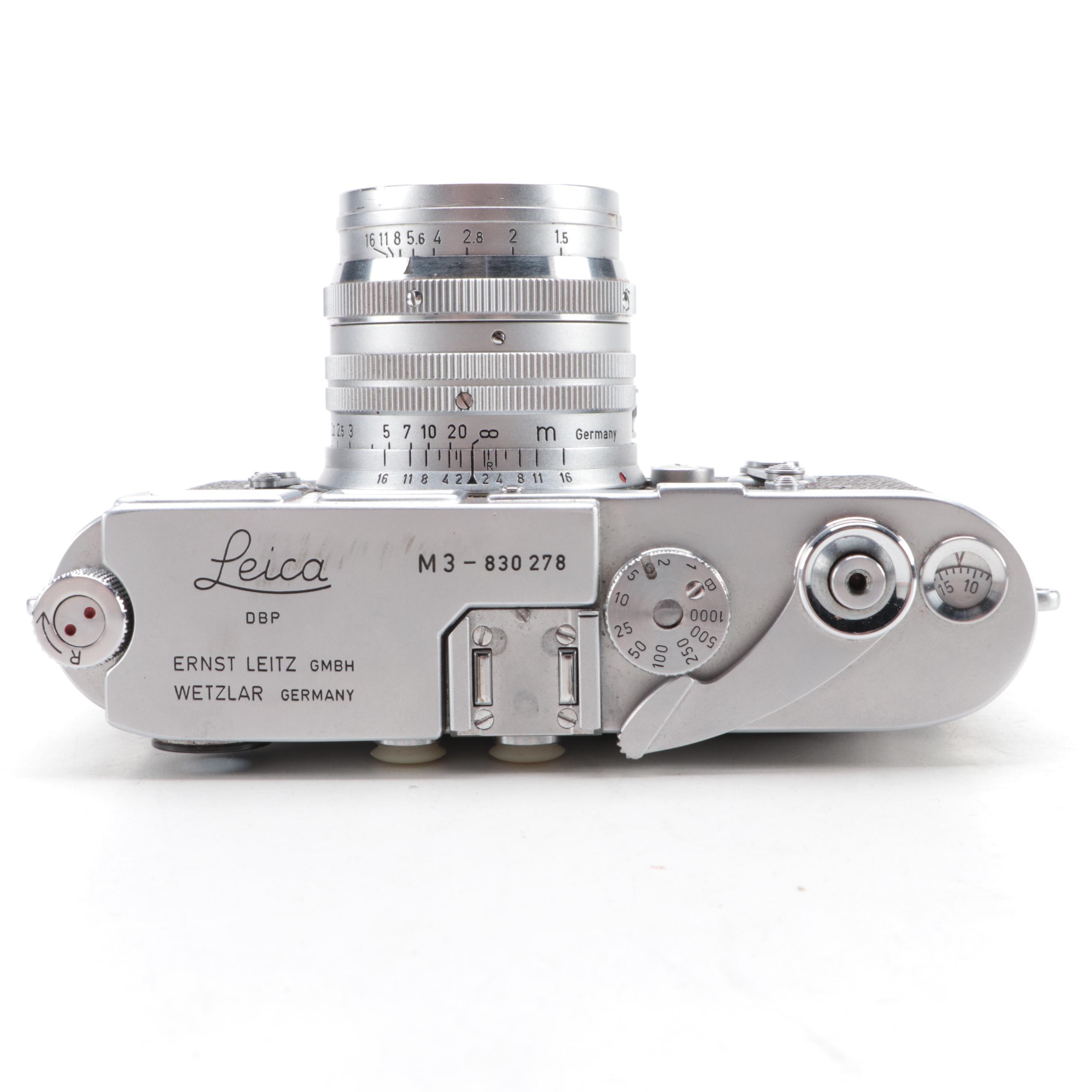 German Leica M3 Camera With Lens and Case