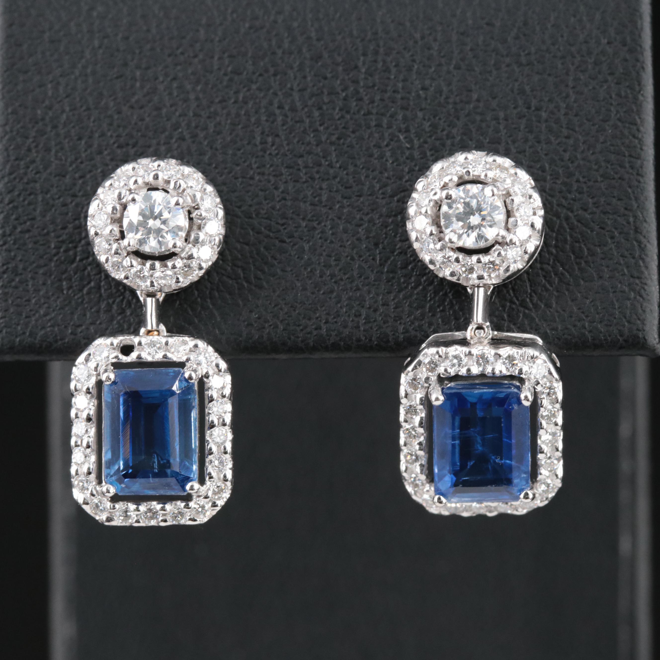 18K Sapphire and Diamond Earrings