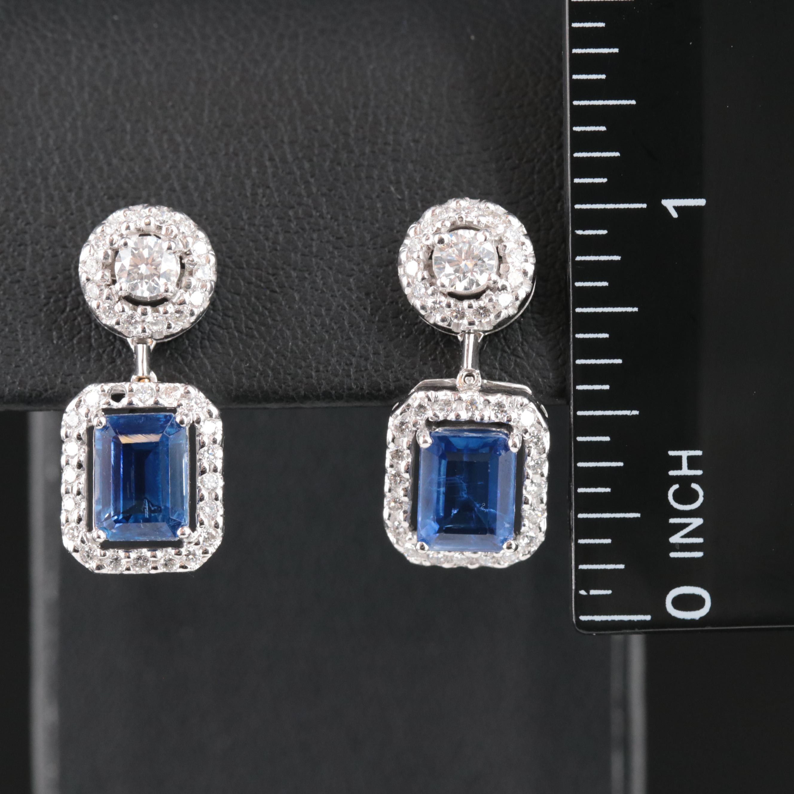 18K Sapphire and Diamond Earrings