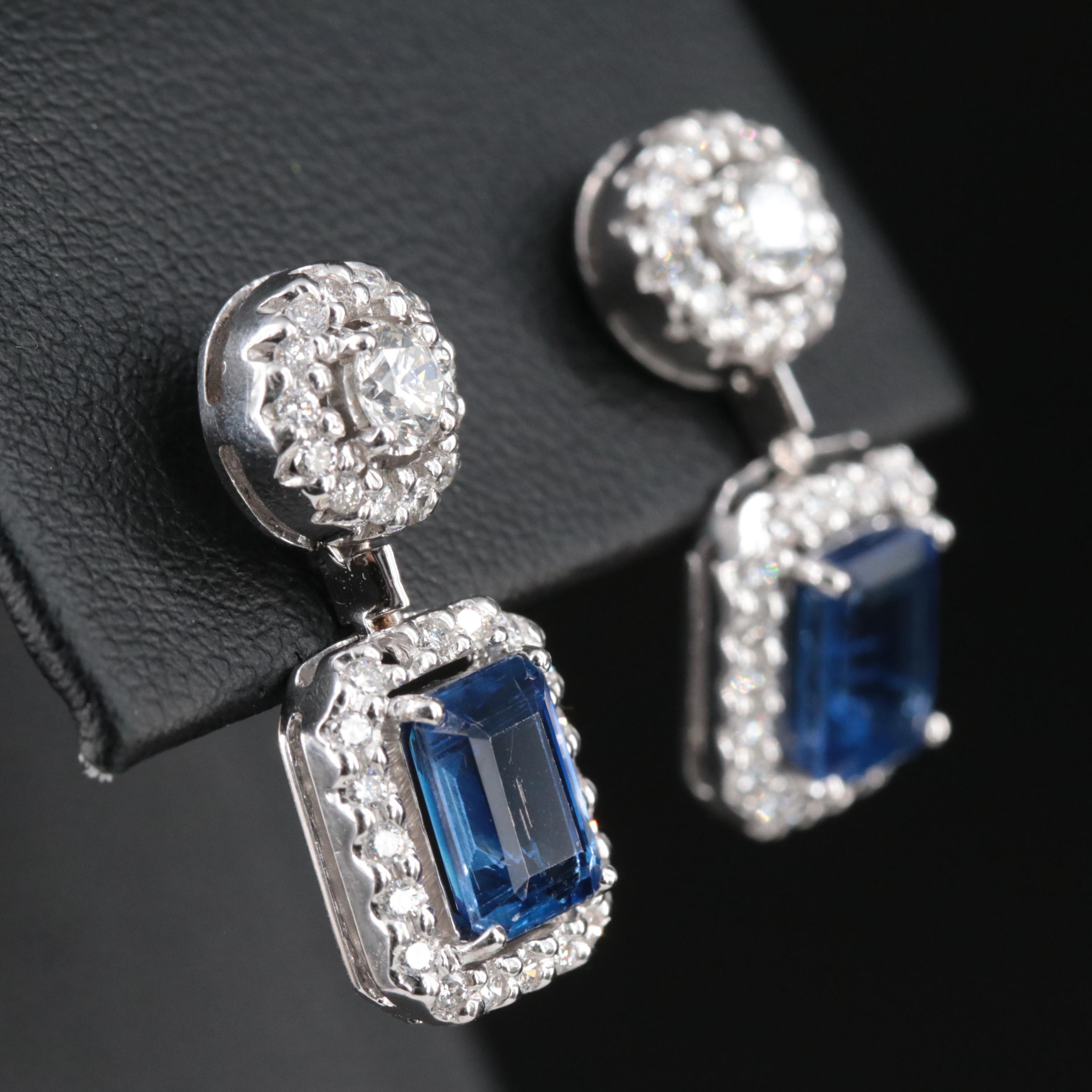 18K Sapphire and Diamond Earrings
