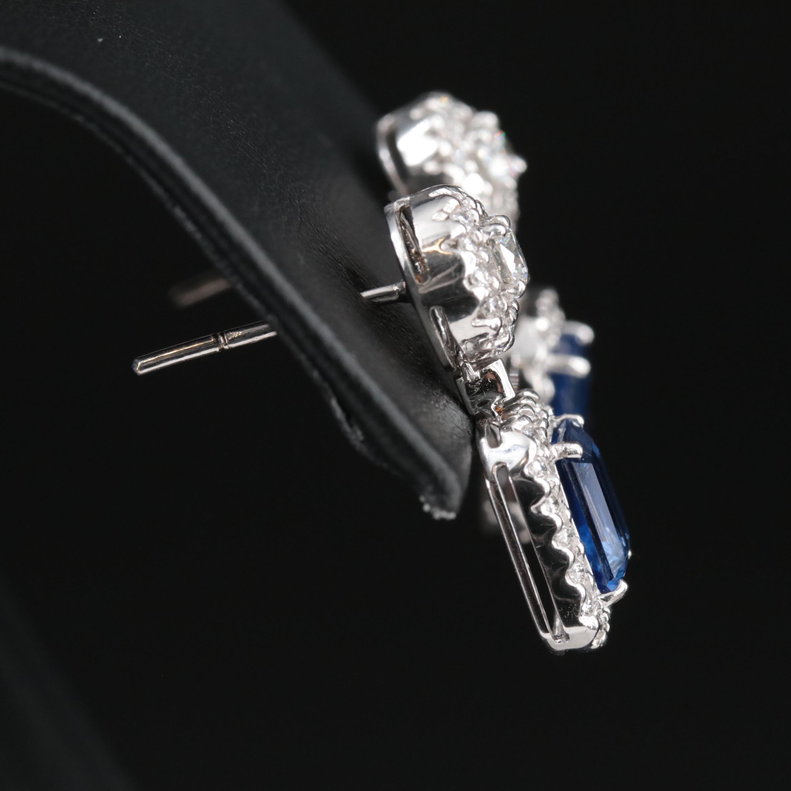 18K Sapphire and Diamond Earrings