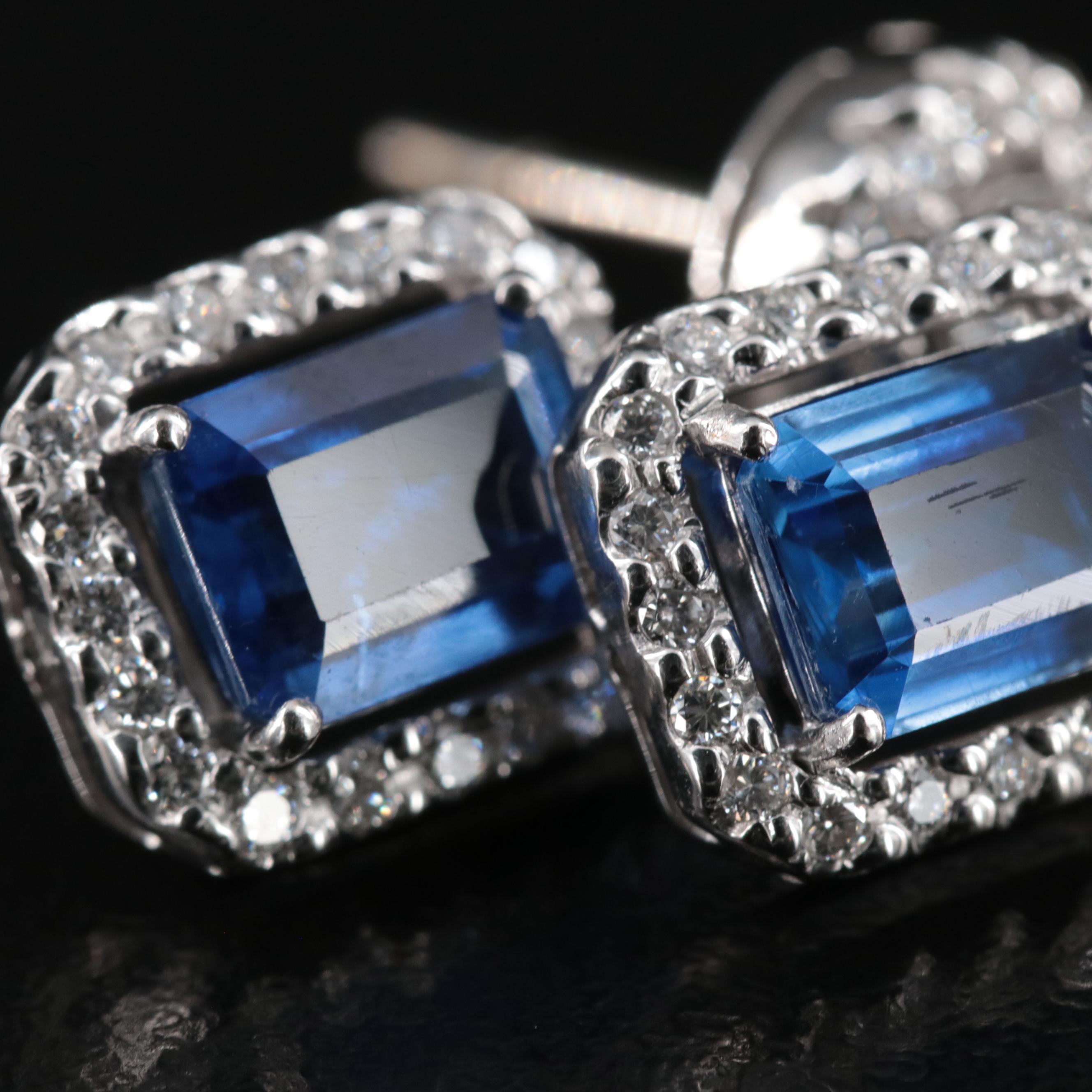 18K Sapphire and Diamond Earrings