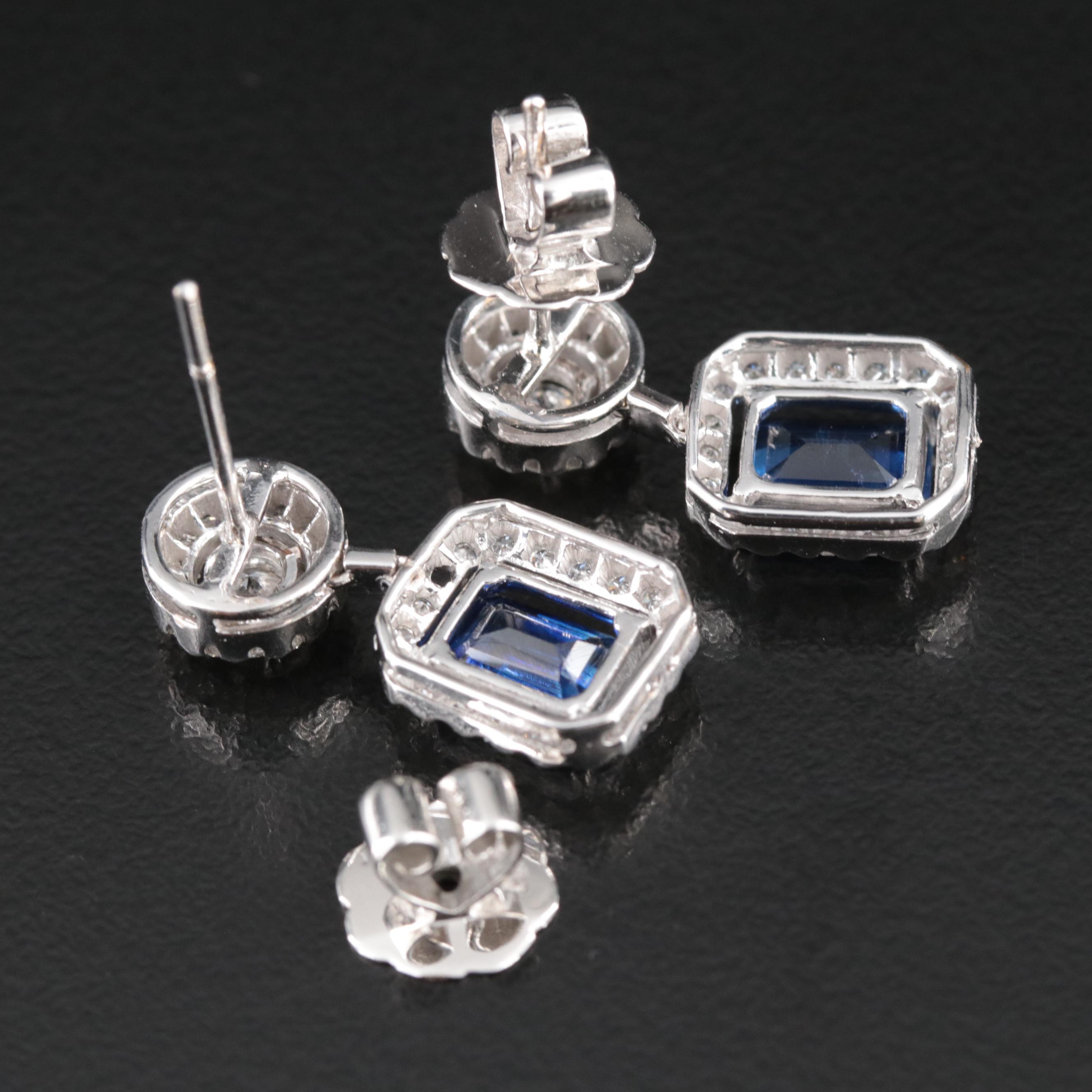 18K Sapphire and Diamond Earrings