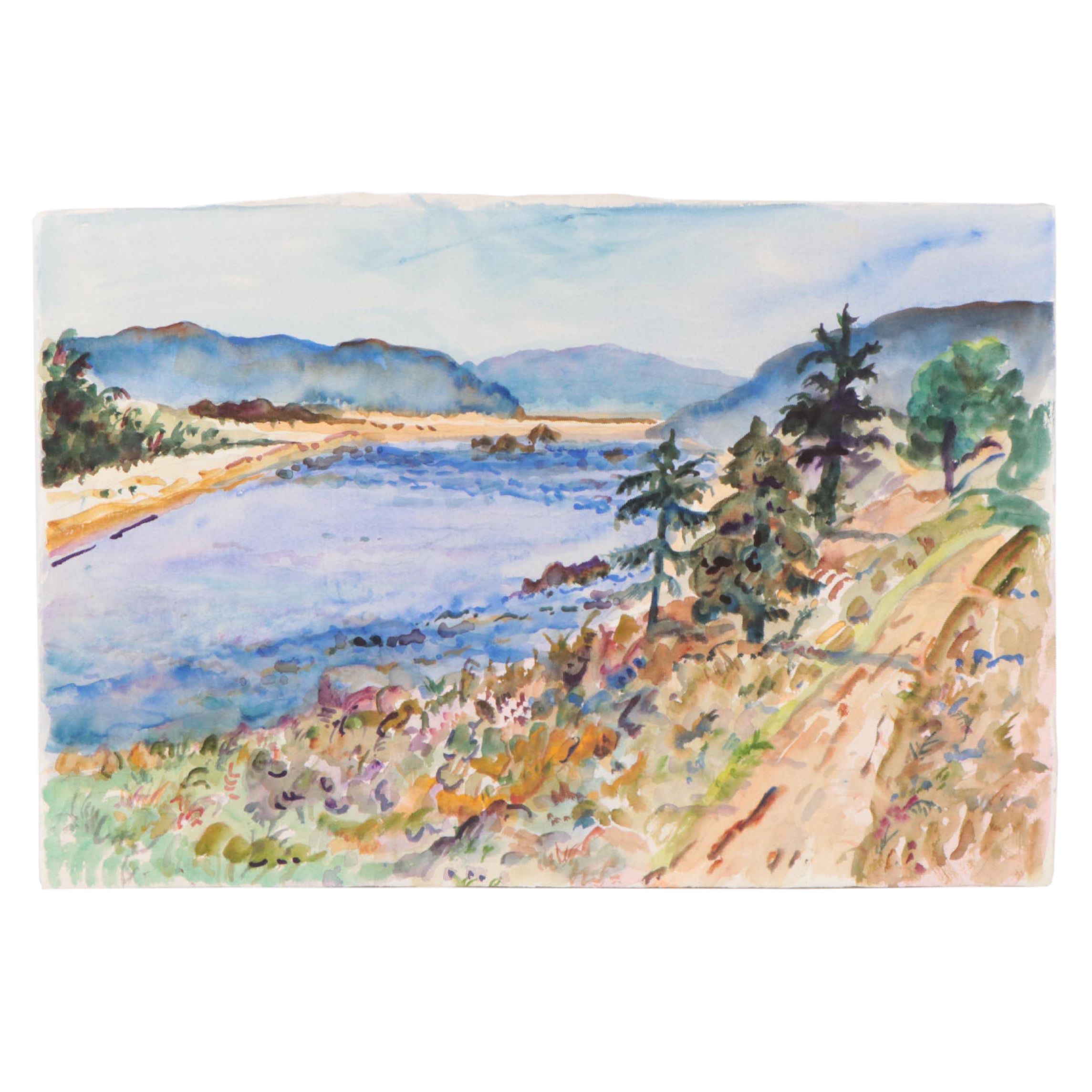 Marion Maas Coastal Landscape Watercolor Painting