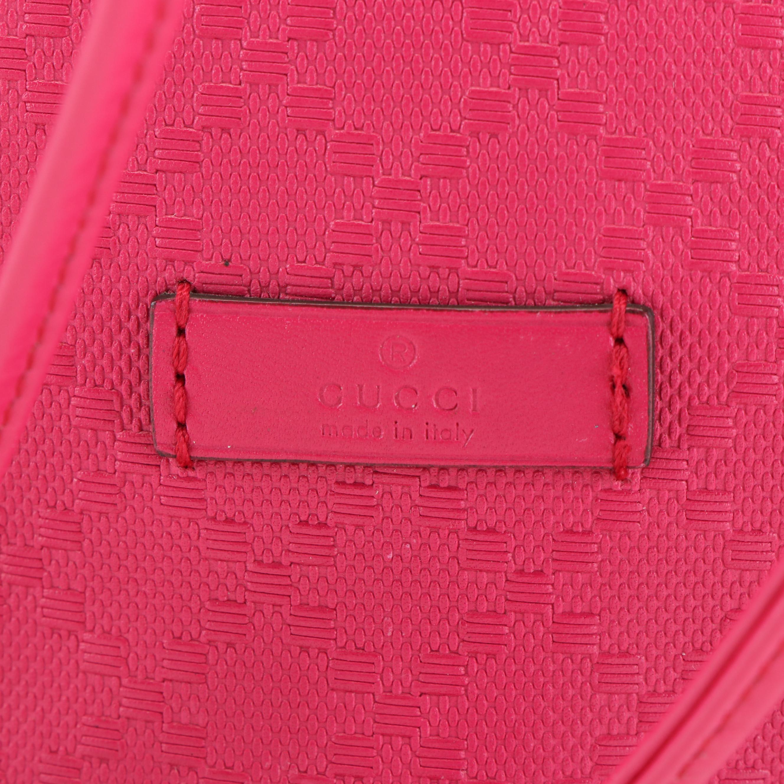 Gucci Drawstring Bucket Bag in Pink Diamante Embossed Leather