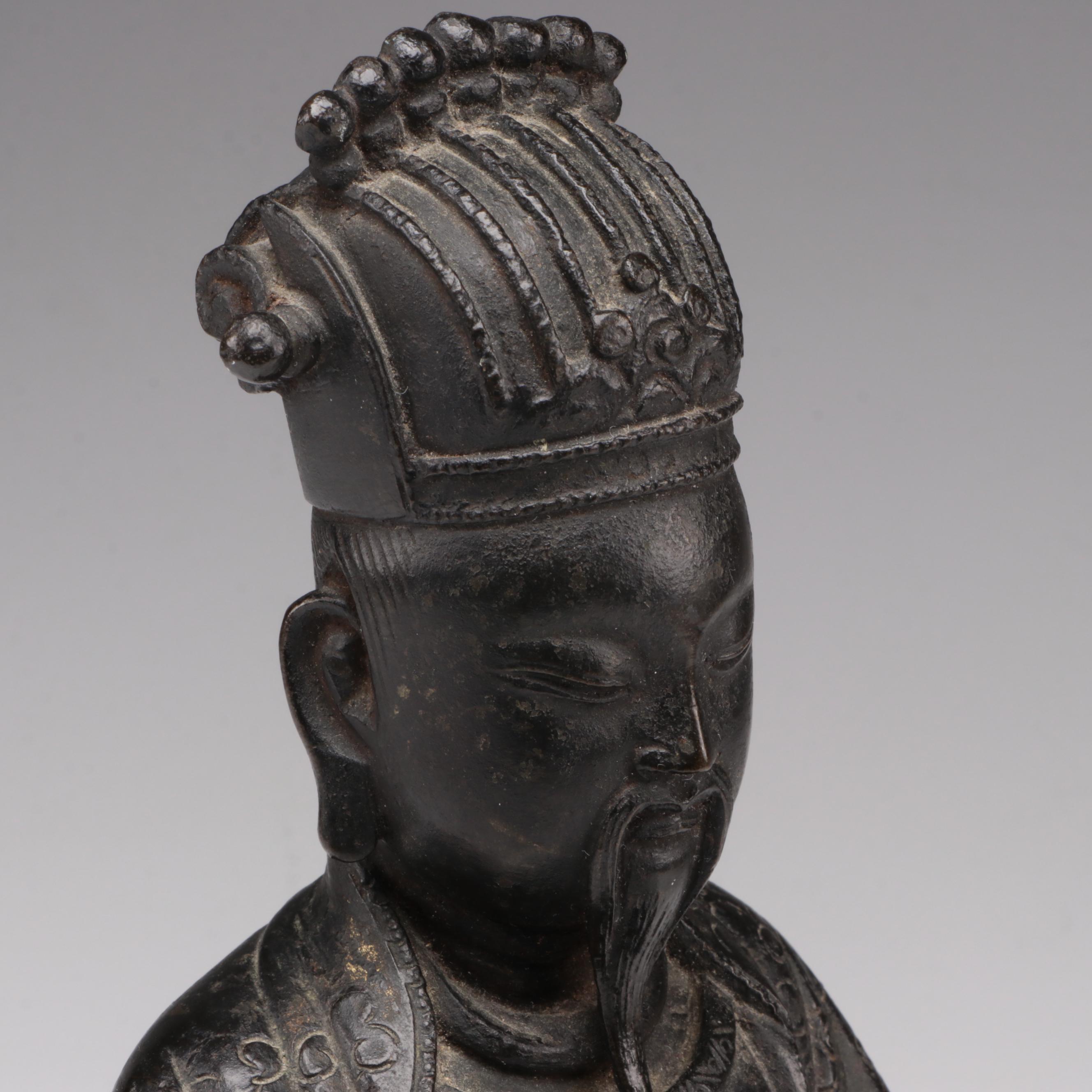 Chinese Ming Dynasty Bronze Figure of a Taoist Saint