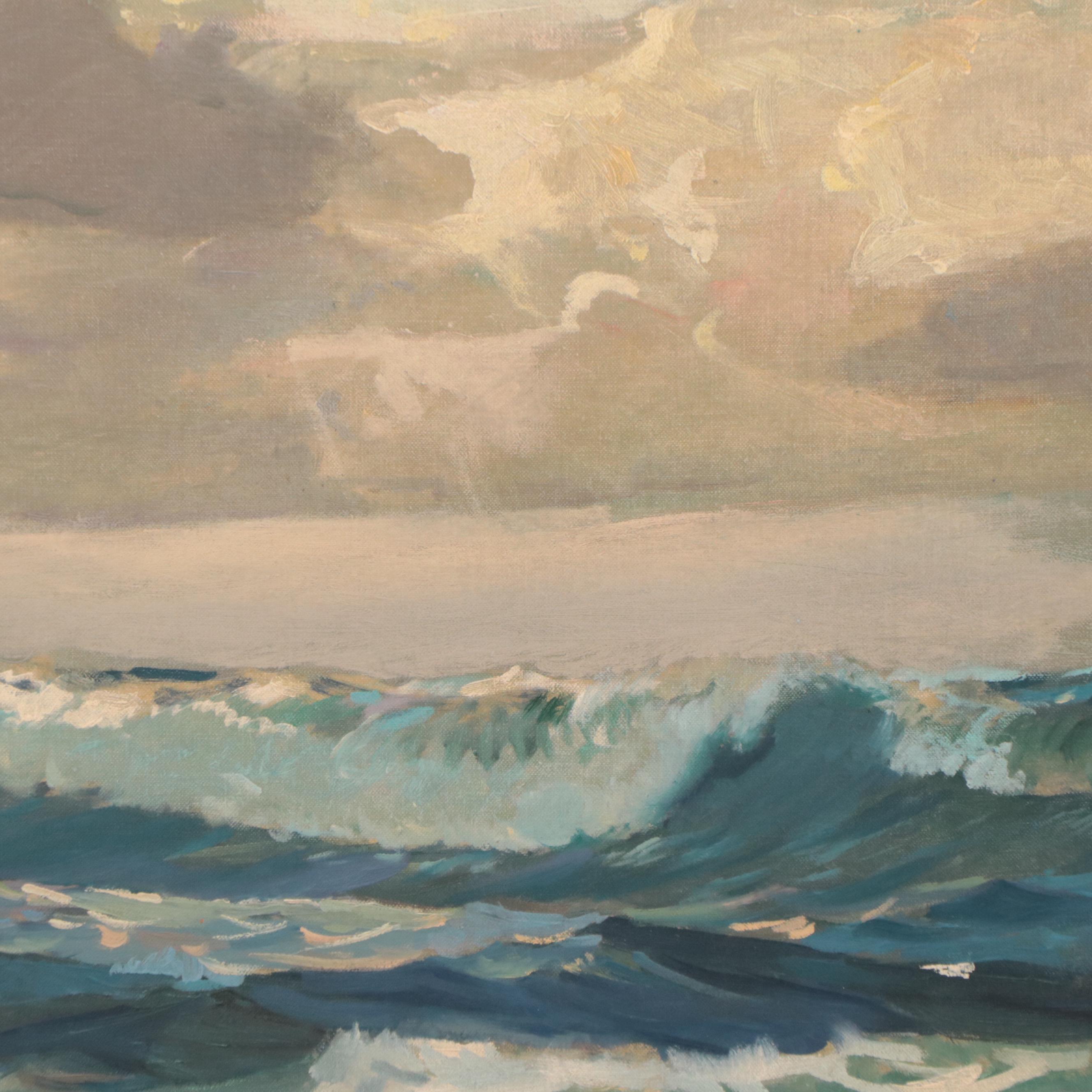Frank H. Myers Seascape Oil Painting "Blue and Gold"