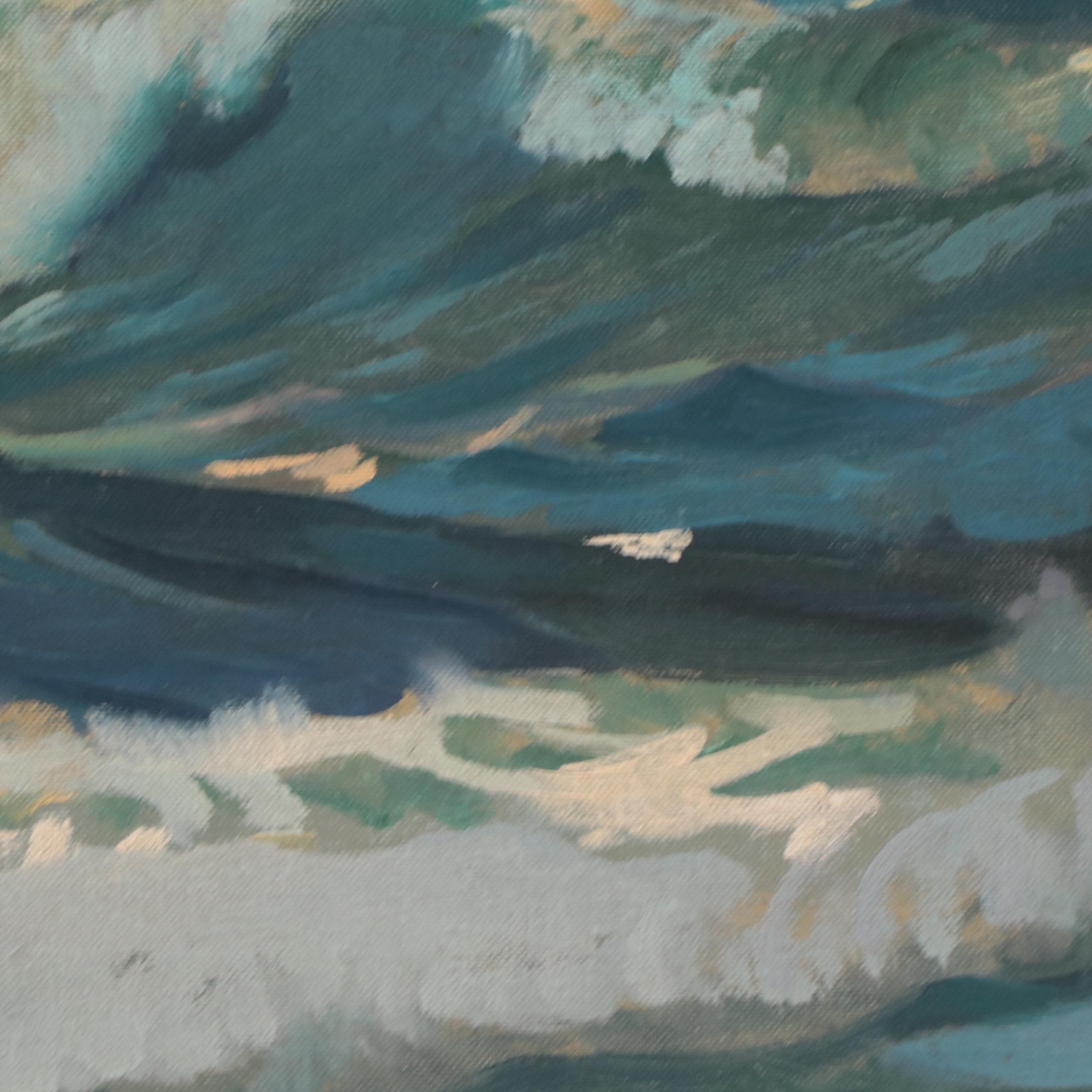 Frank H. Myers Seascape Oil Painting "Blue and Gold"