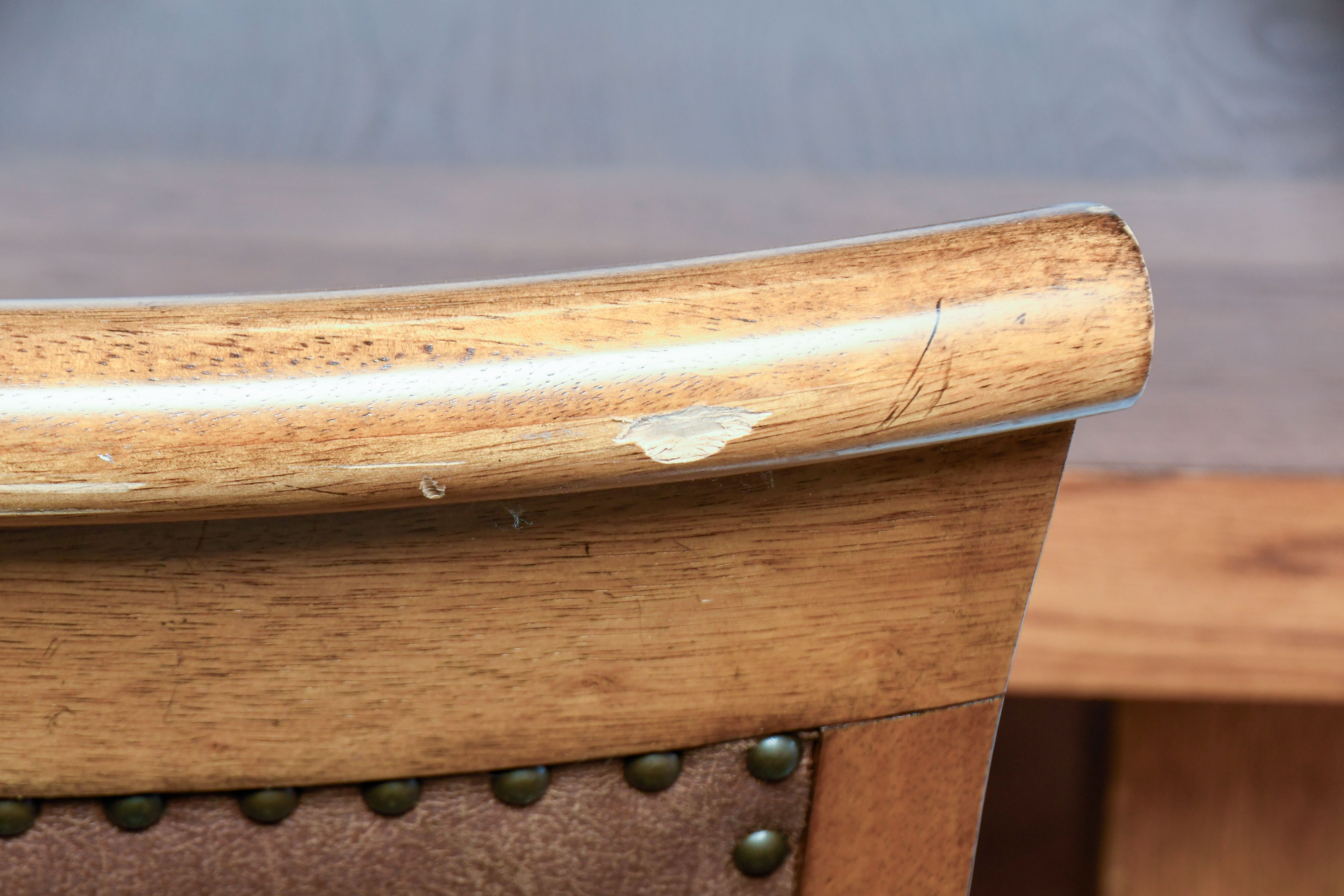 Lacquer Craft Oak Dining Table and Six Chairs