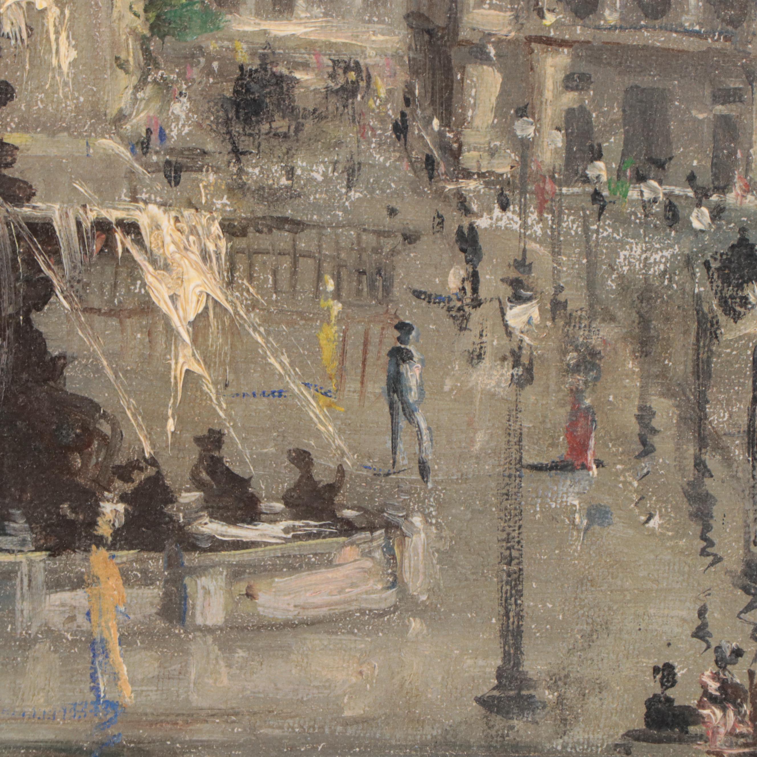 François Gérôme Oil Painting of Woman in Parisian Landscape