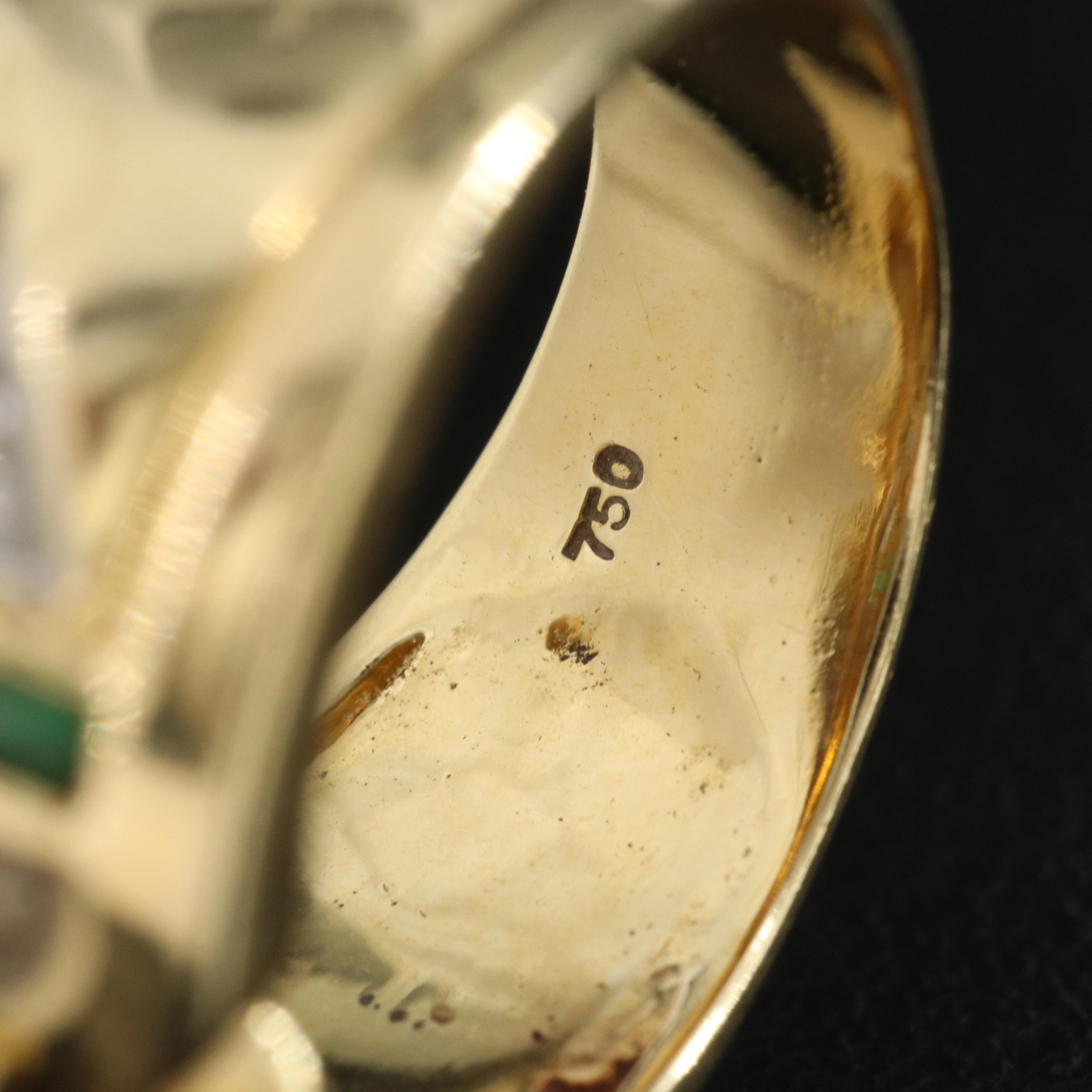 18K Ruby, Sapphire, Emerald and Diamond Ring