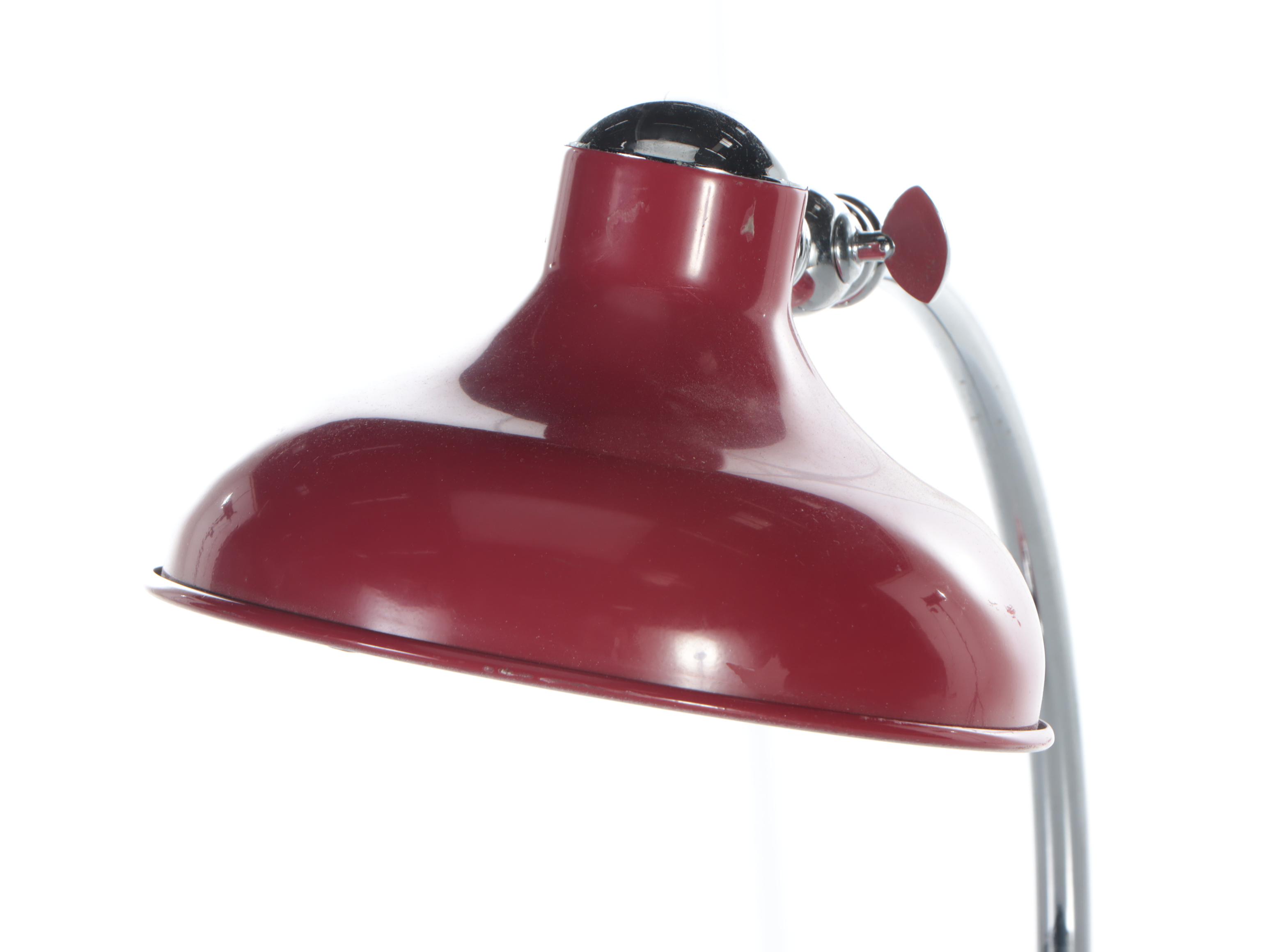 Pottery Barn Red Enamel Desk Lamp, 21st Century
