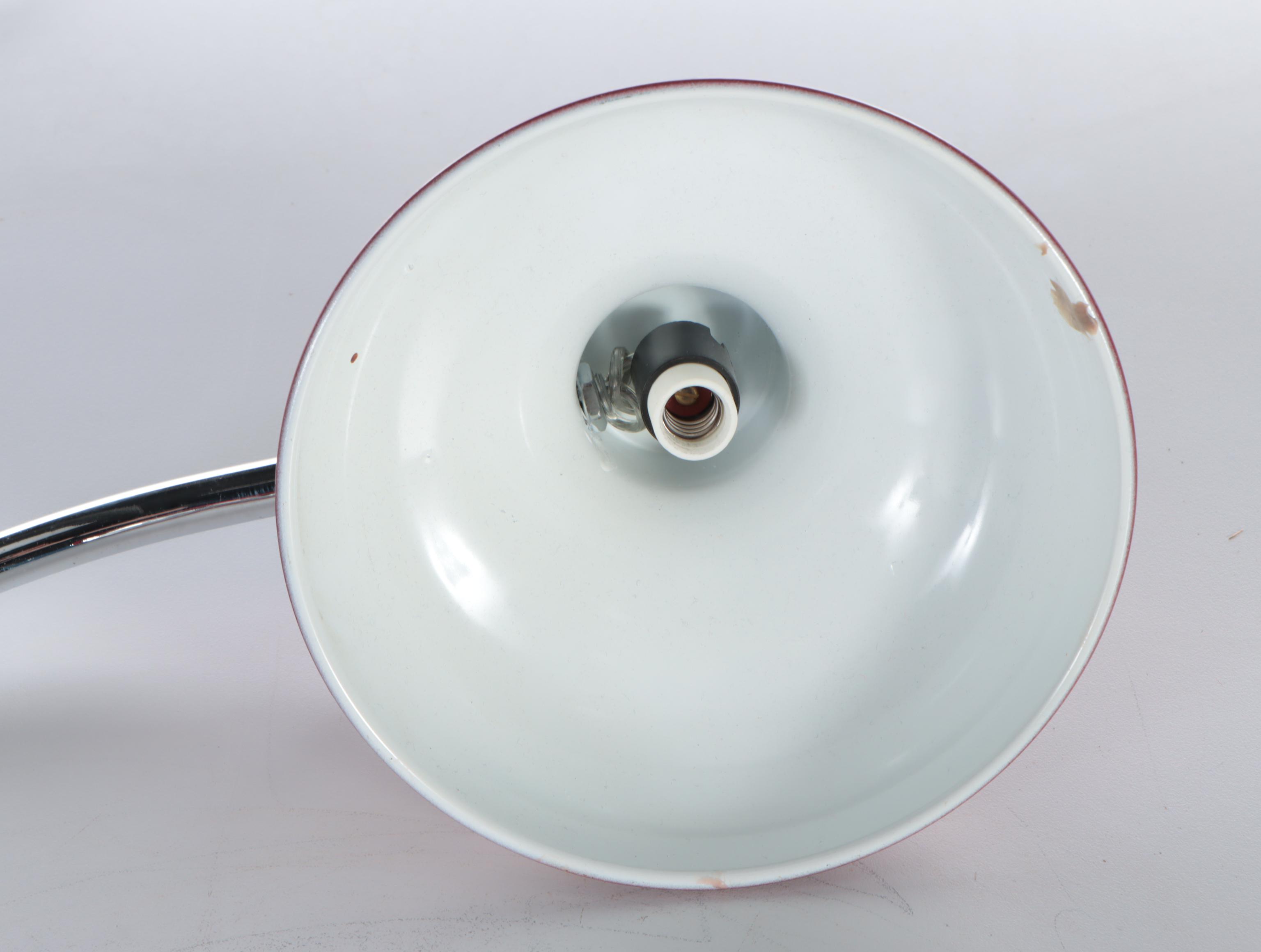 Pottery Barn Red Enamel Desk Lamp, 21st Century