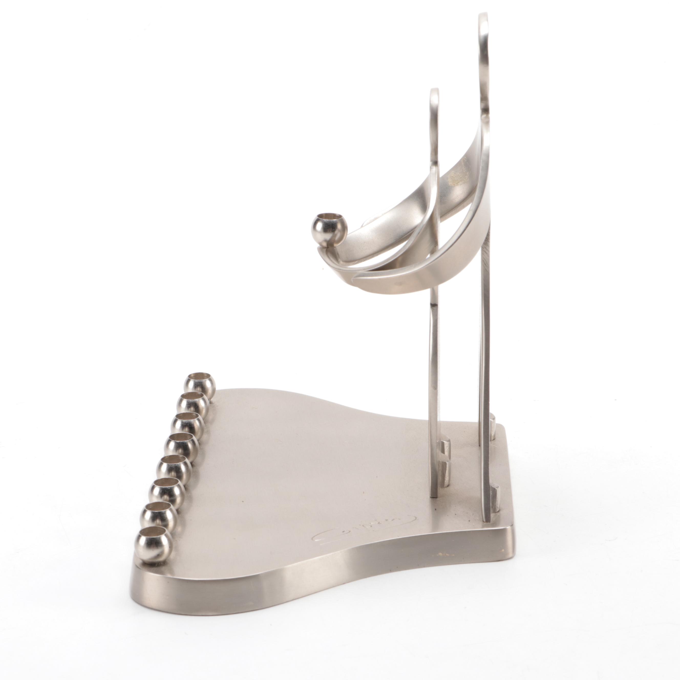 Alef Judaica by Giora "Our Love" Pewter Menorah