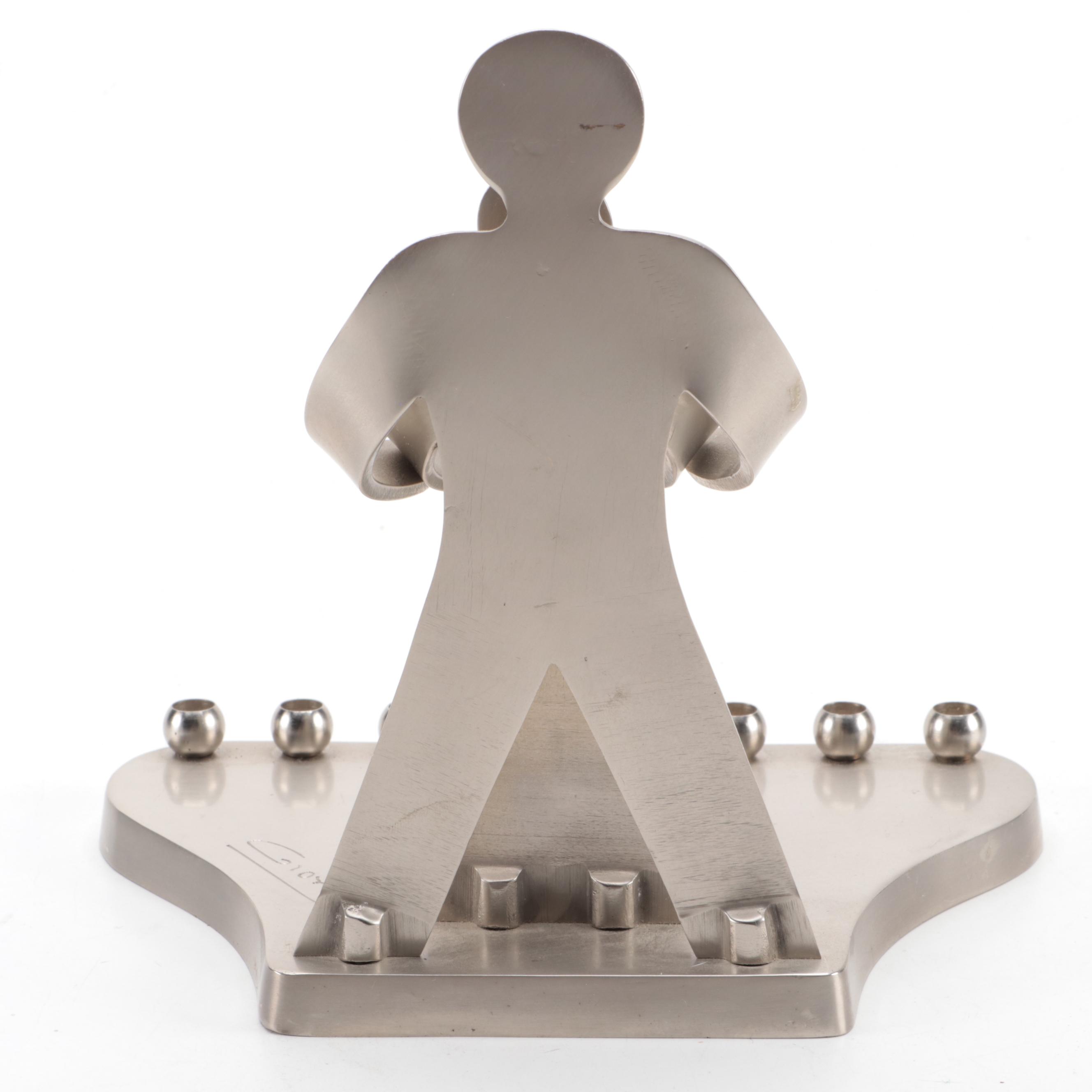 Alef Judaica by Giora "Our Love" Pewter Menorah