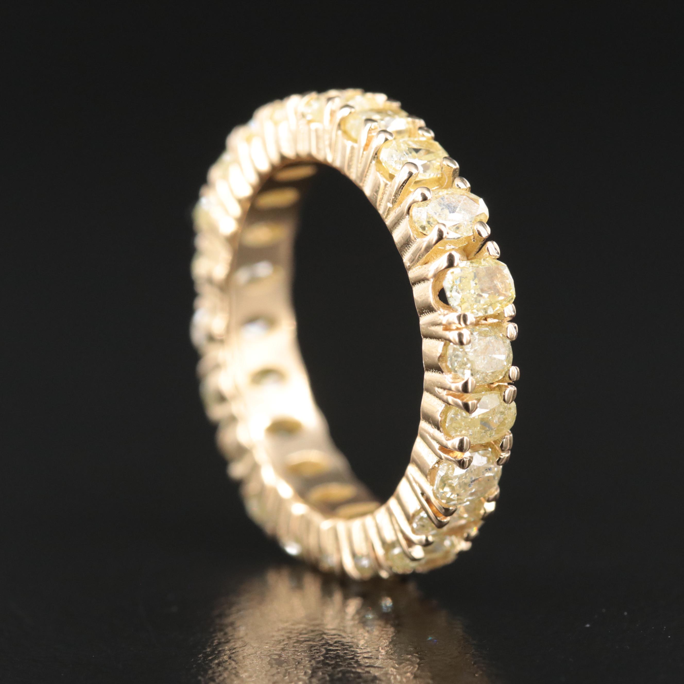 18K 3.05 CTW Fancy Yellow Diamond Eternity Band
