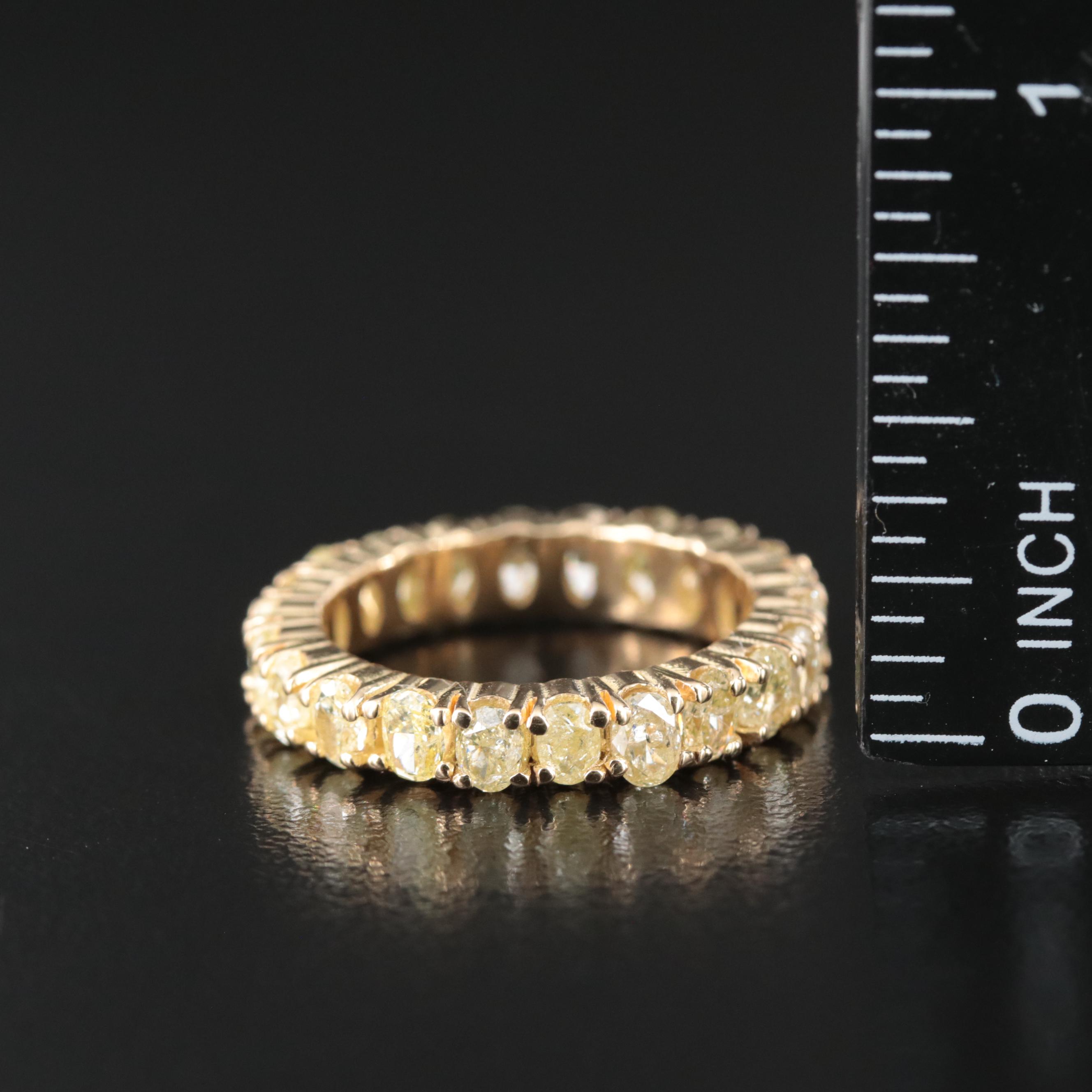 18K 3.05 CTW Fancy Yellow Diamond Eternity Band