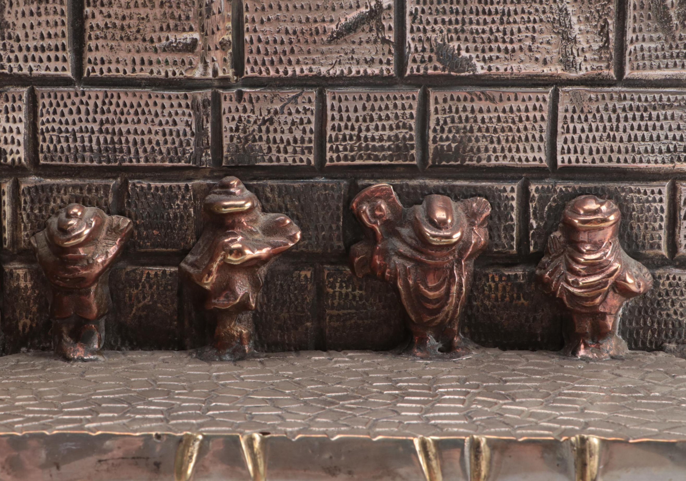 Contemporary Silver Plated Metal Wailing Wall Menorah