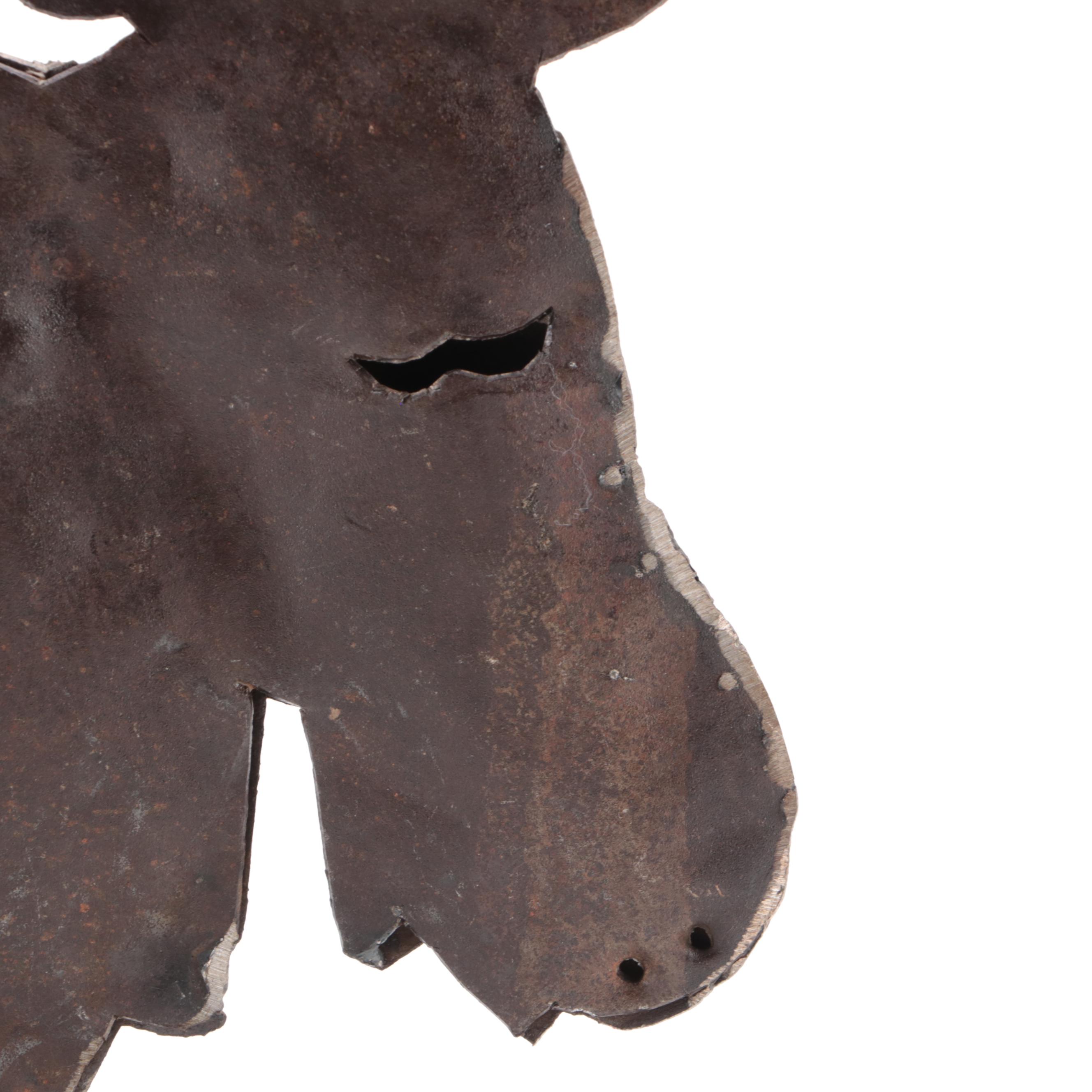 Sculptural Metal Moose Figural Menorah