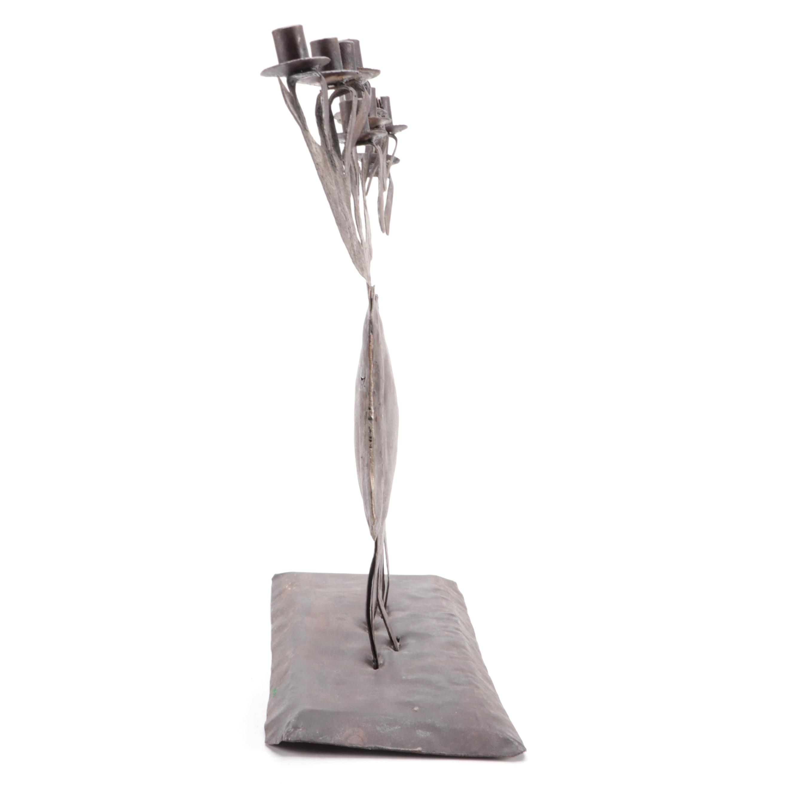 Sculptural Metal Moose Figural Menorah