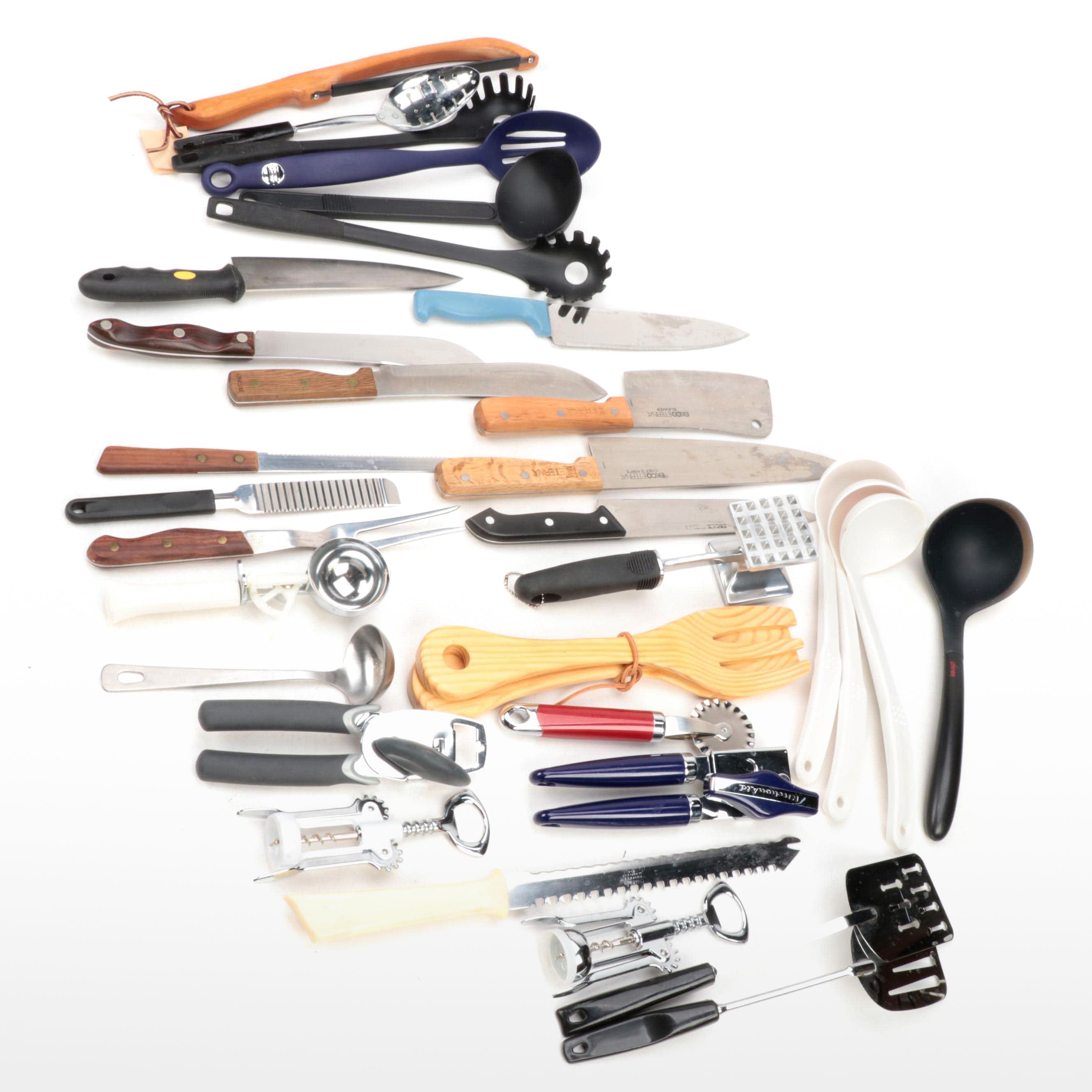 Ekco Eterna Chef's  Knife with Other Cutlery and Kitchen Utensils