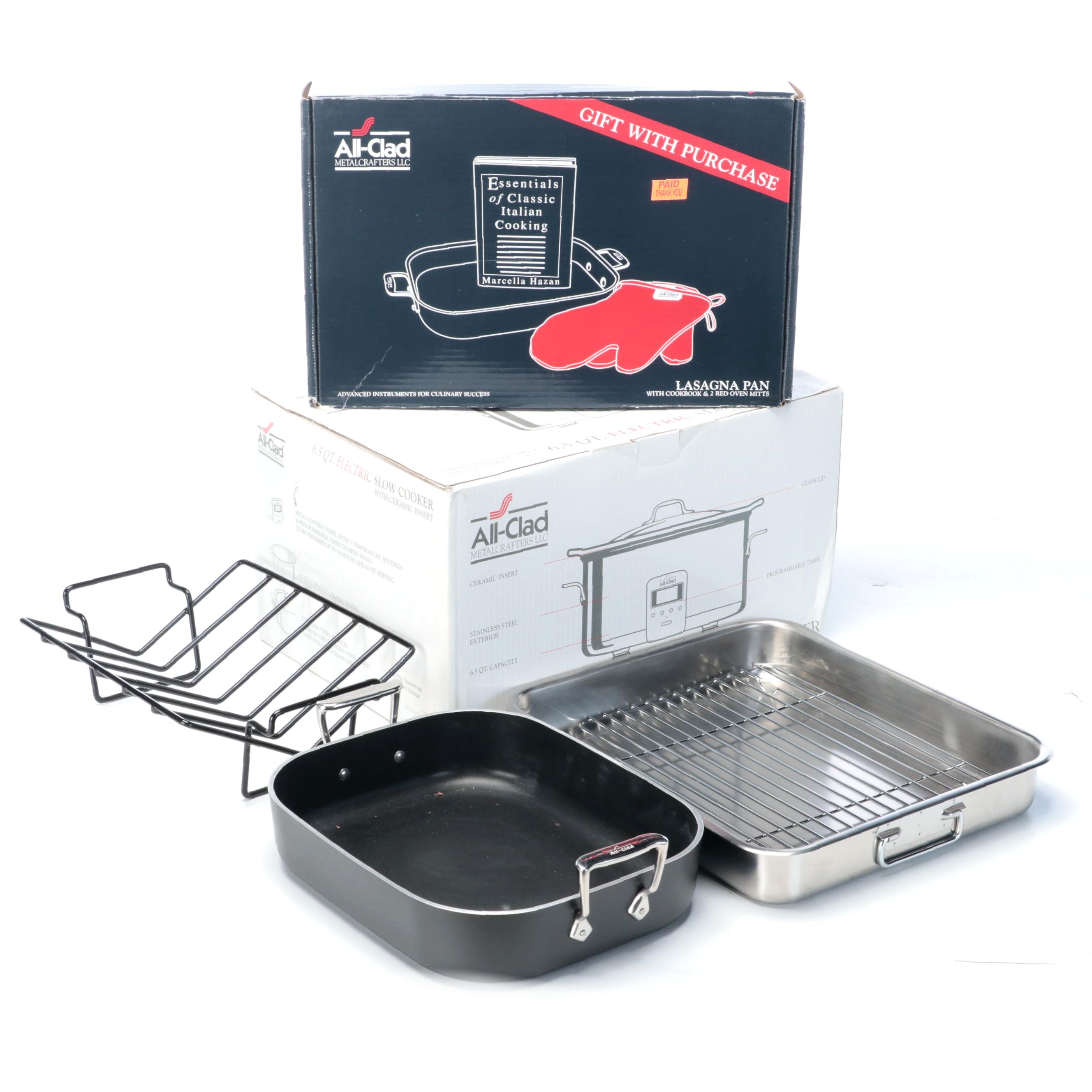 All-Clad Lasagna Pan with Other Baking Pans and Slow Cooker