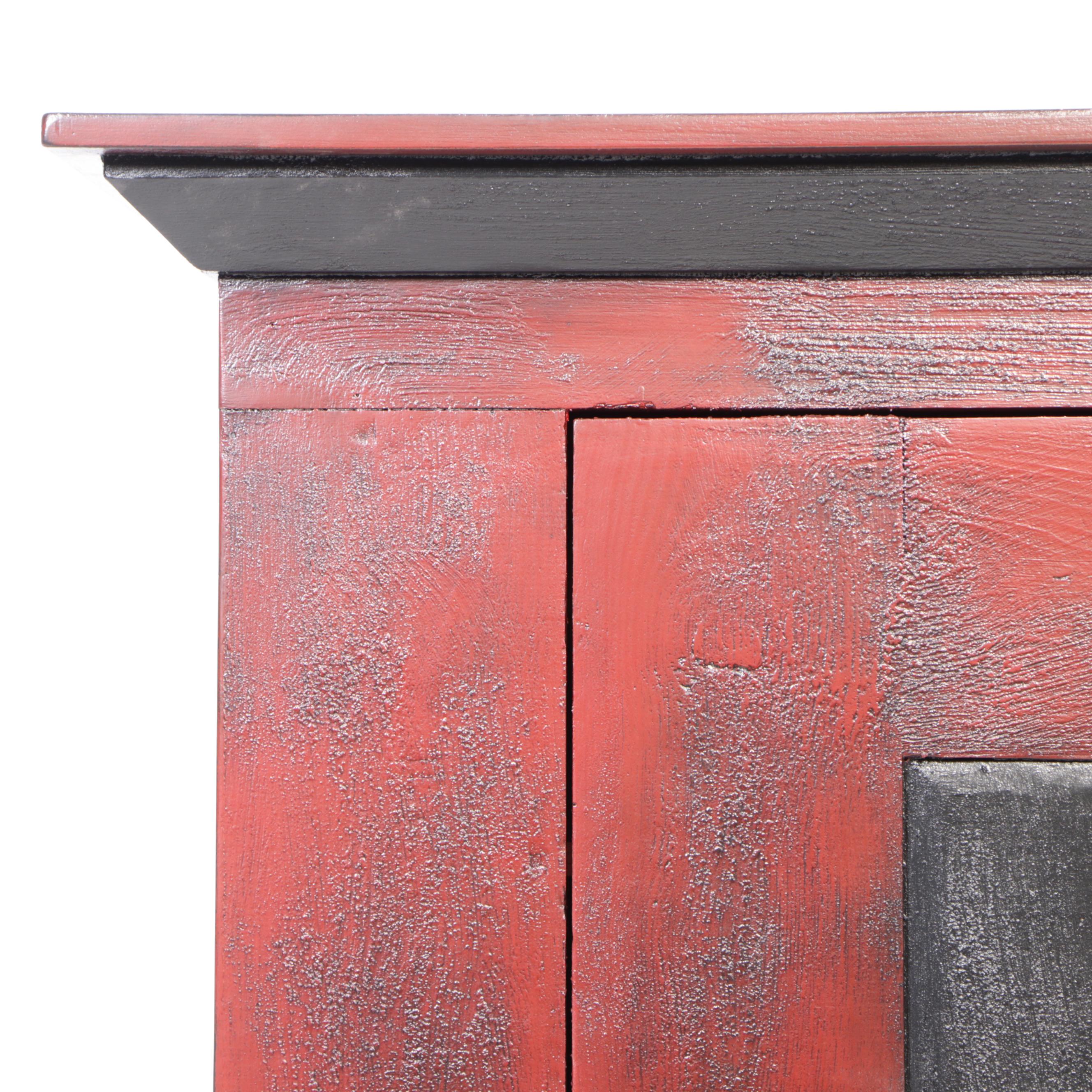 American Primitive Style Paint-Decorated Pine Cabinet