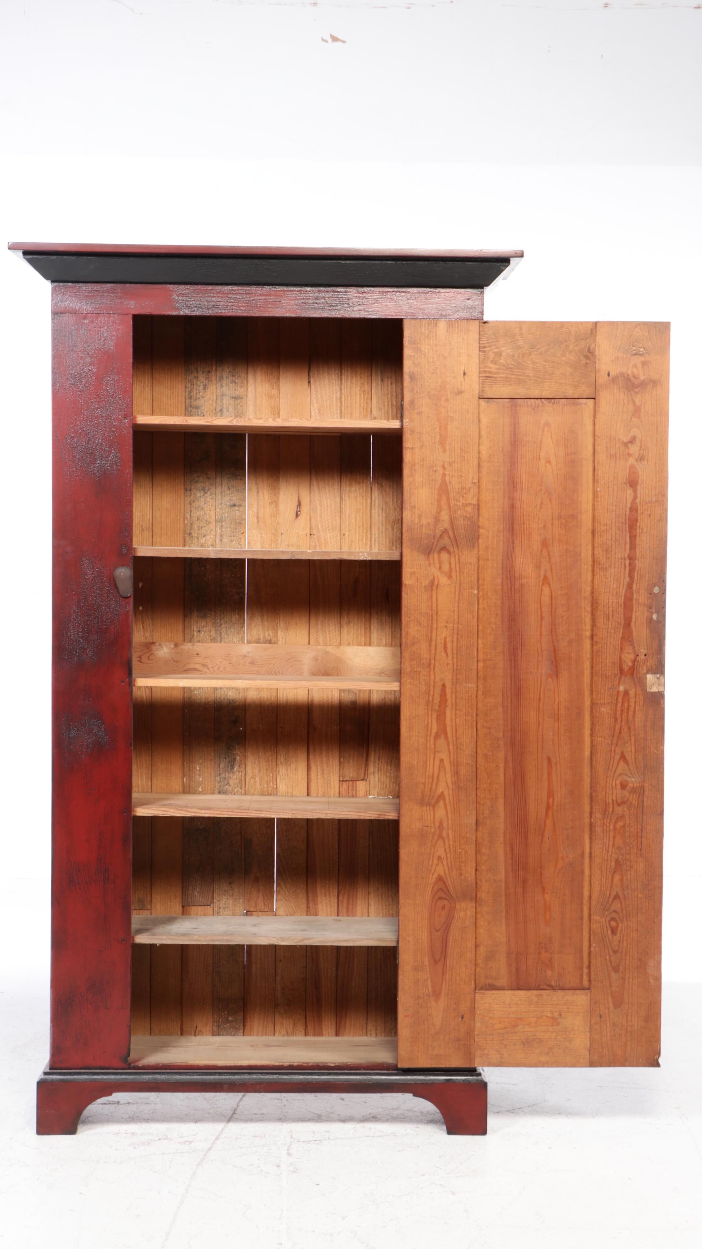 American Primitive Style Paint-Decorated Pine Cabinet