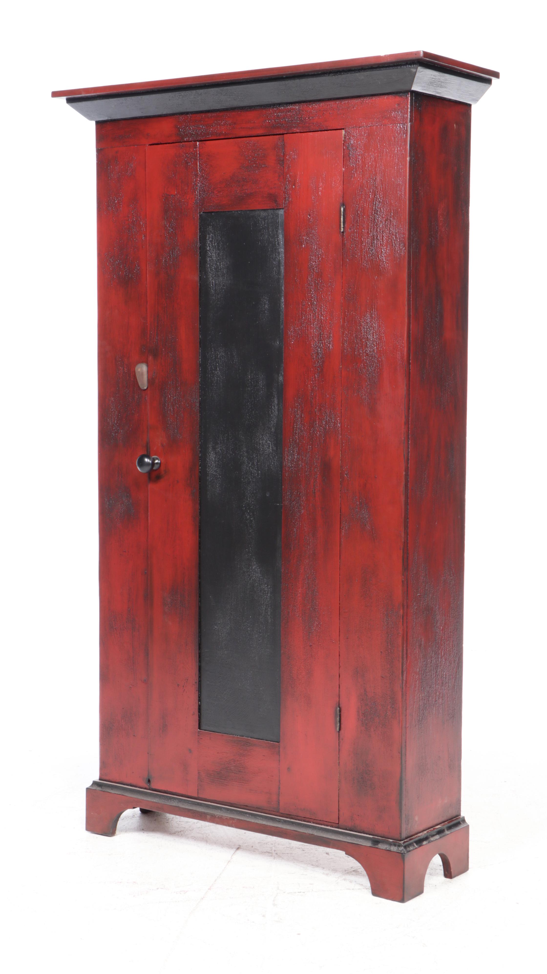 American Primitive Style Paint-Decorated Pine Cabinet