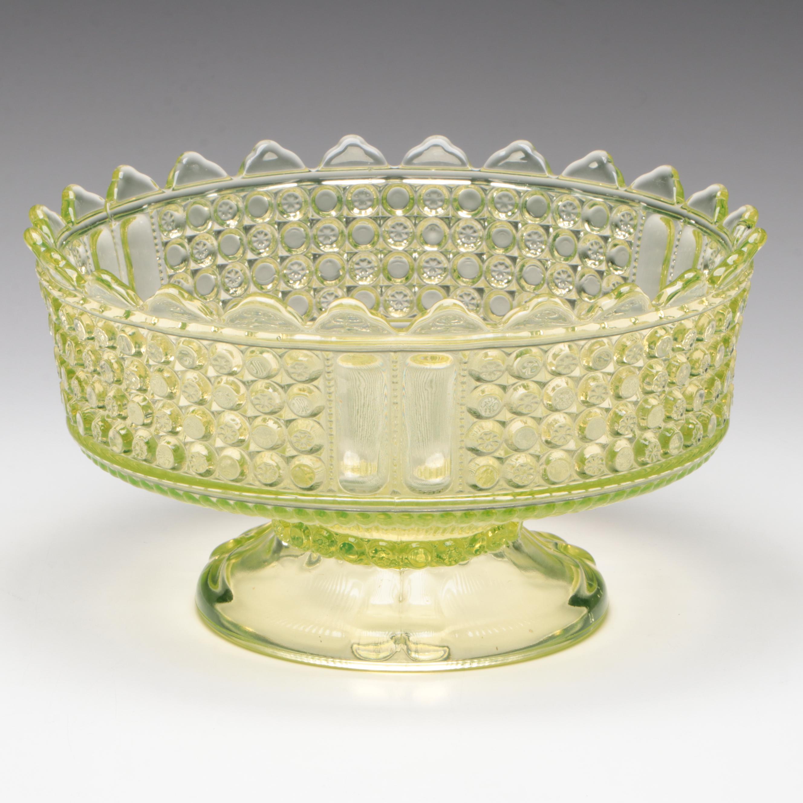 Richards & Hartley EAPG Vaseline Glass Compote