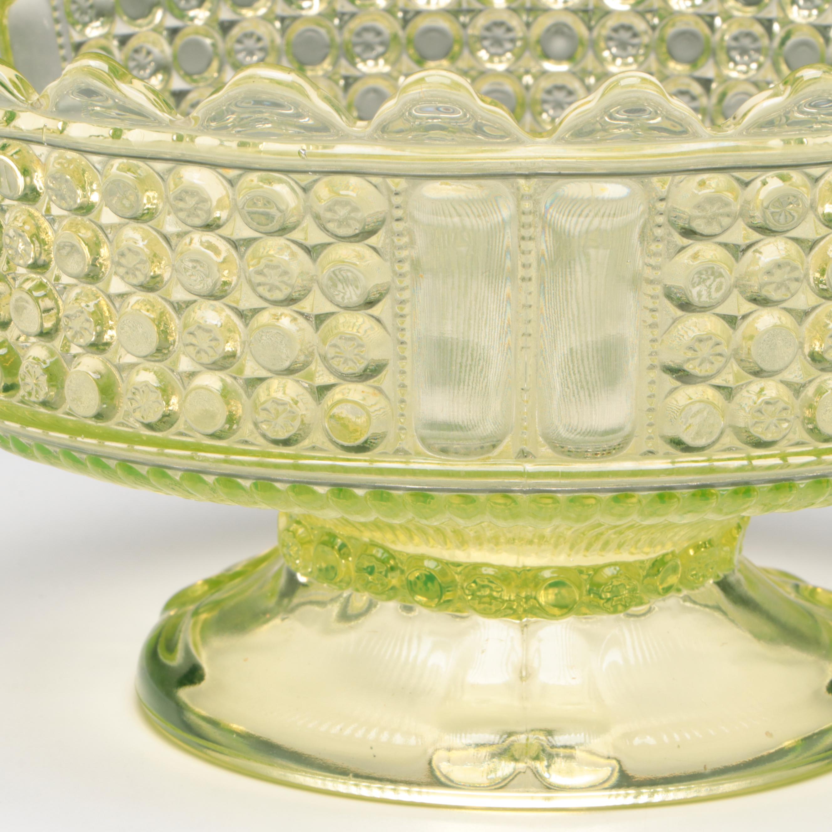 Richards & Hartley EAPG Vaseline Glass Compote