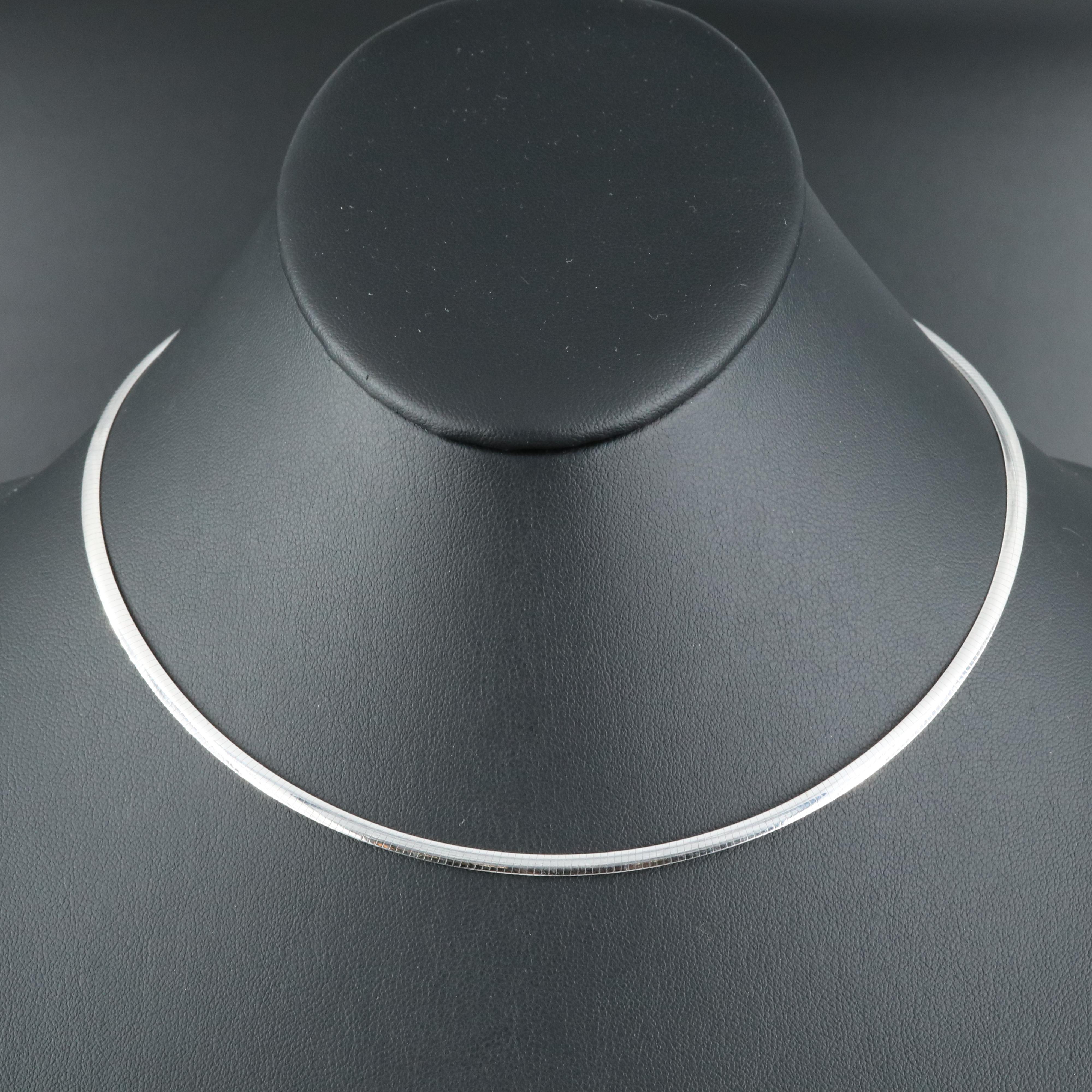 Italian 10K Two Tone Reversible Omega Necklace