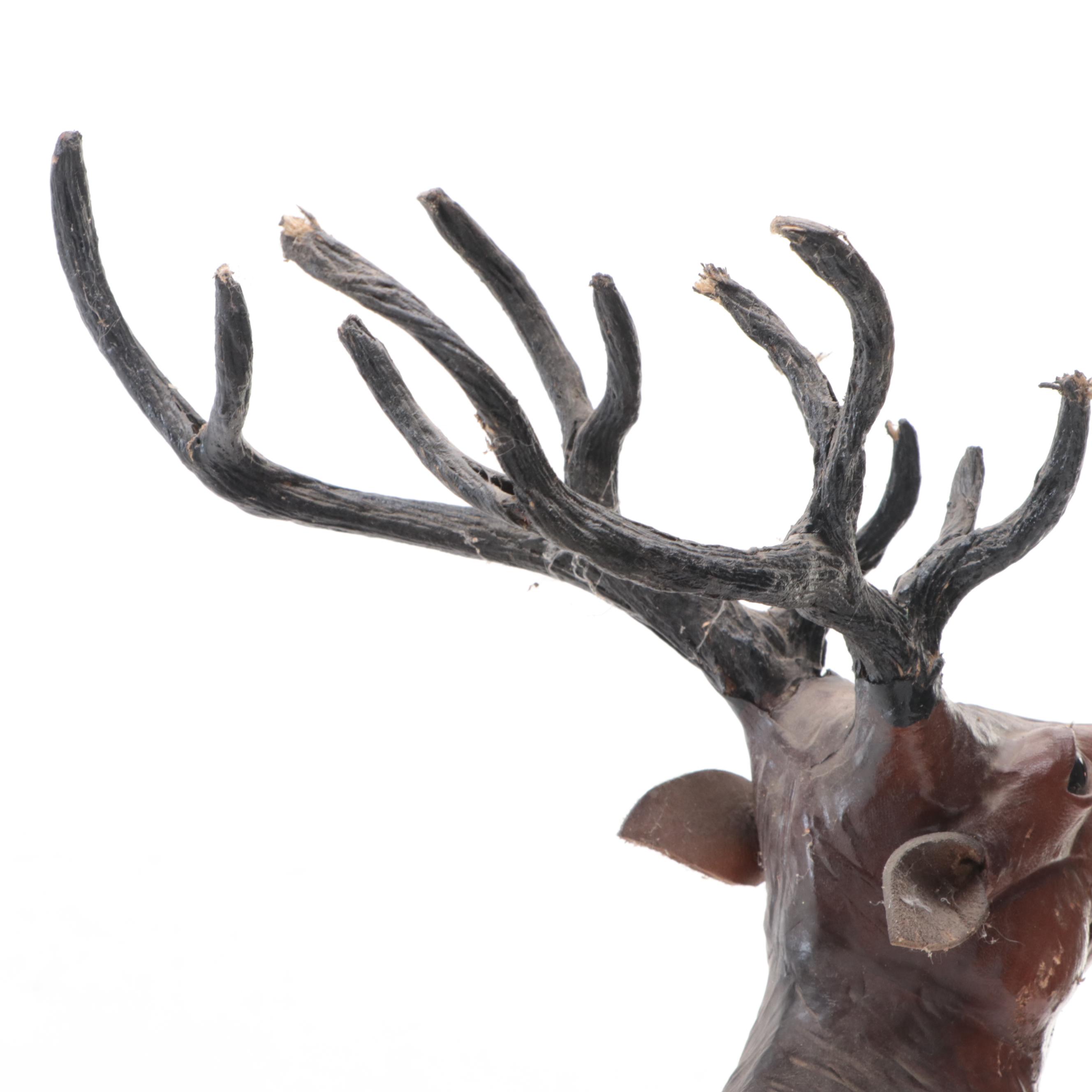 Papier-Mâché Male Deer Figurine