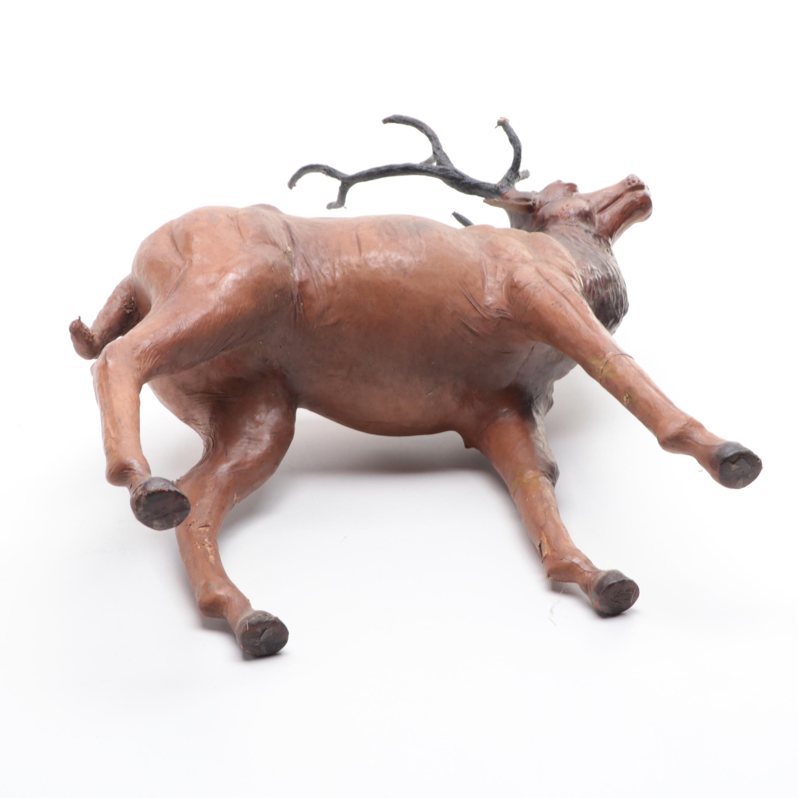 Papier-Mâché Male Deer Figurine