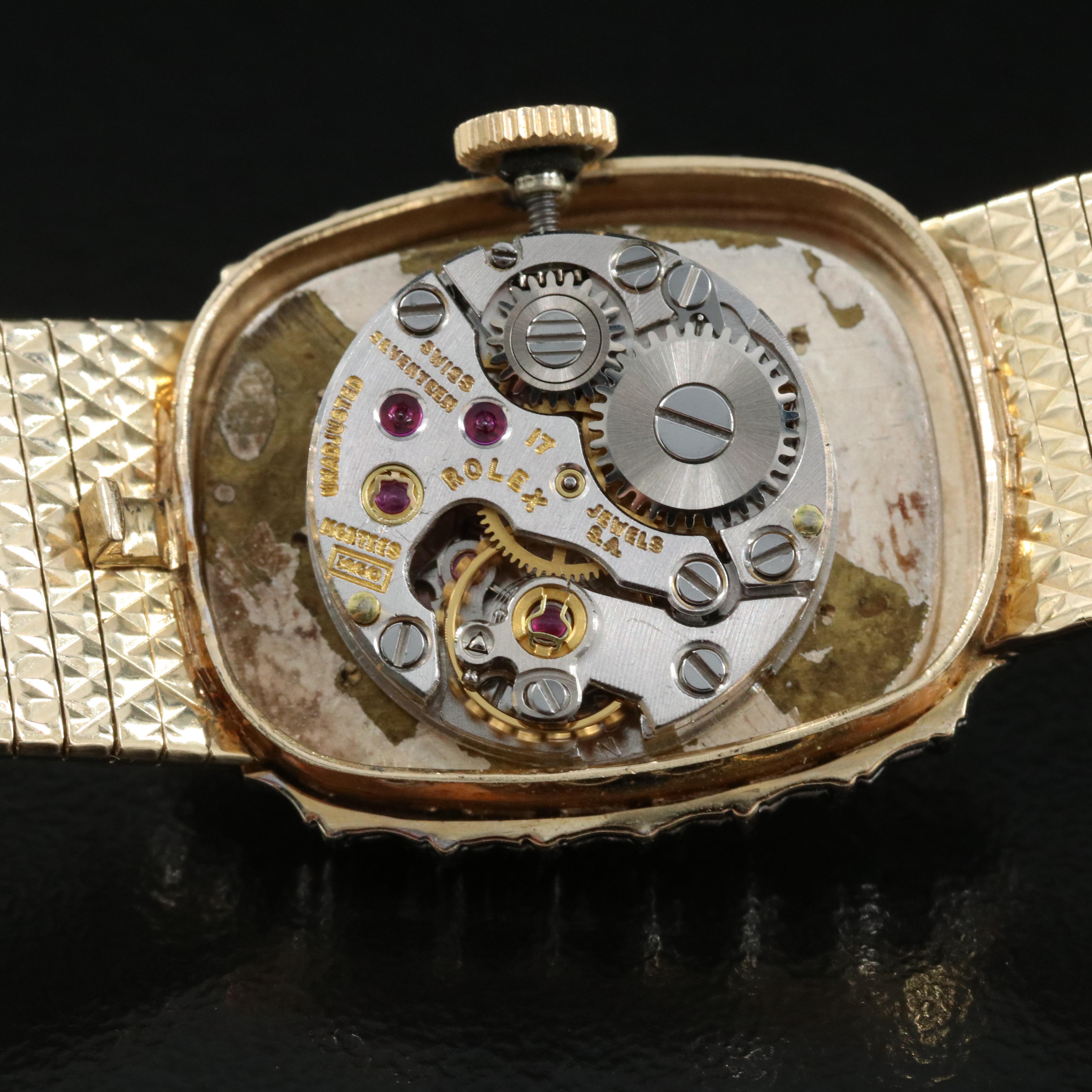 14K and Diamond Rolex Manual-Wind Watch