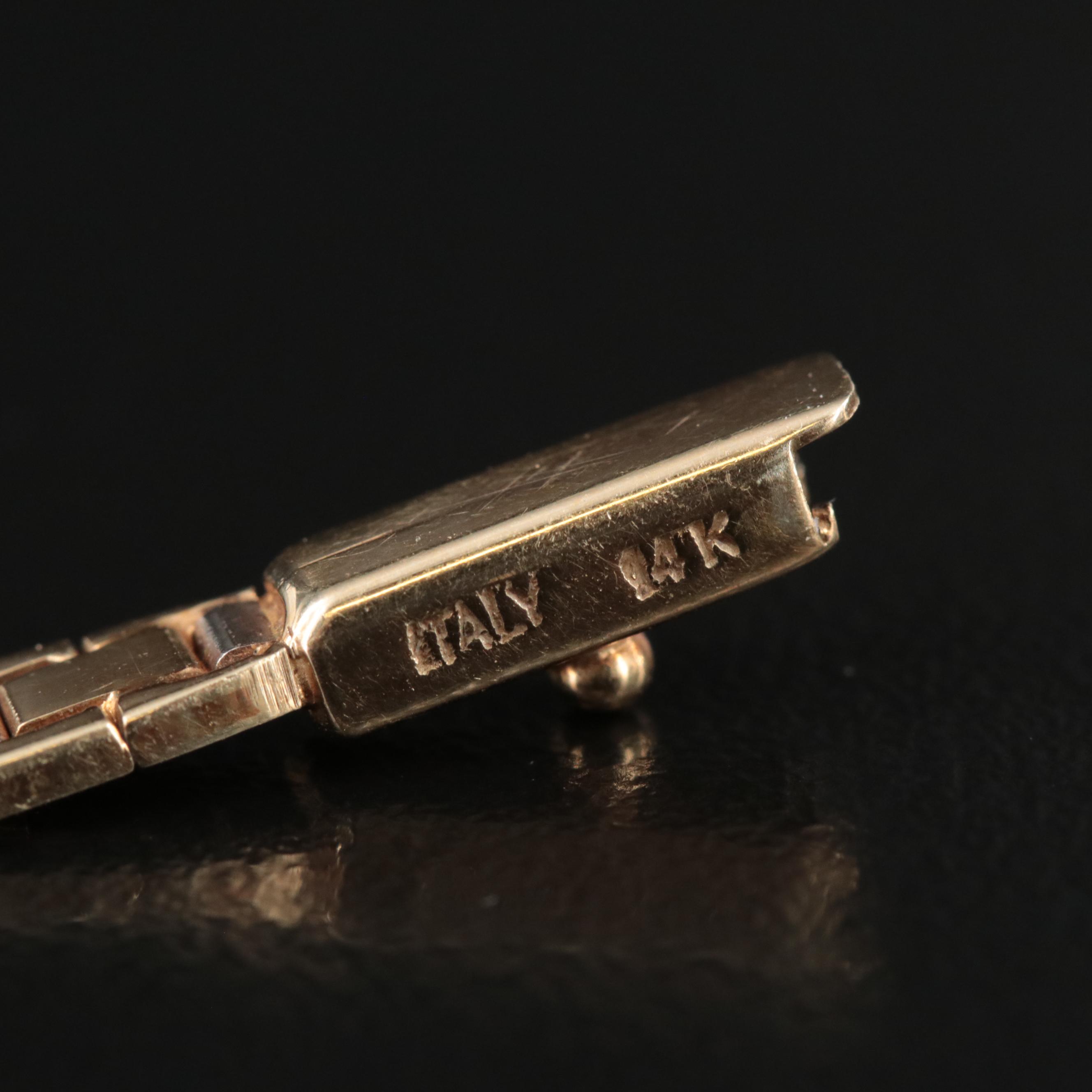 Italian 14K Tri-Color Tapered Bracelet