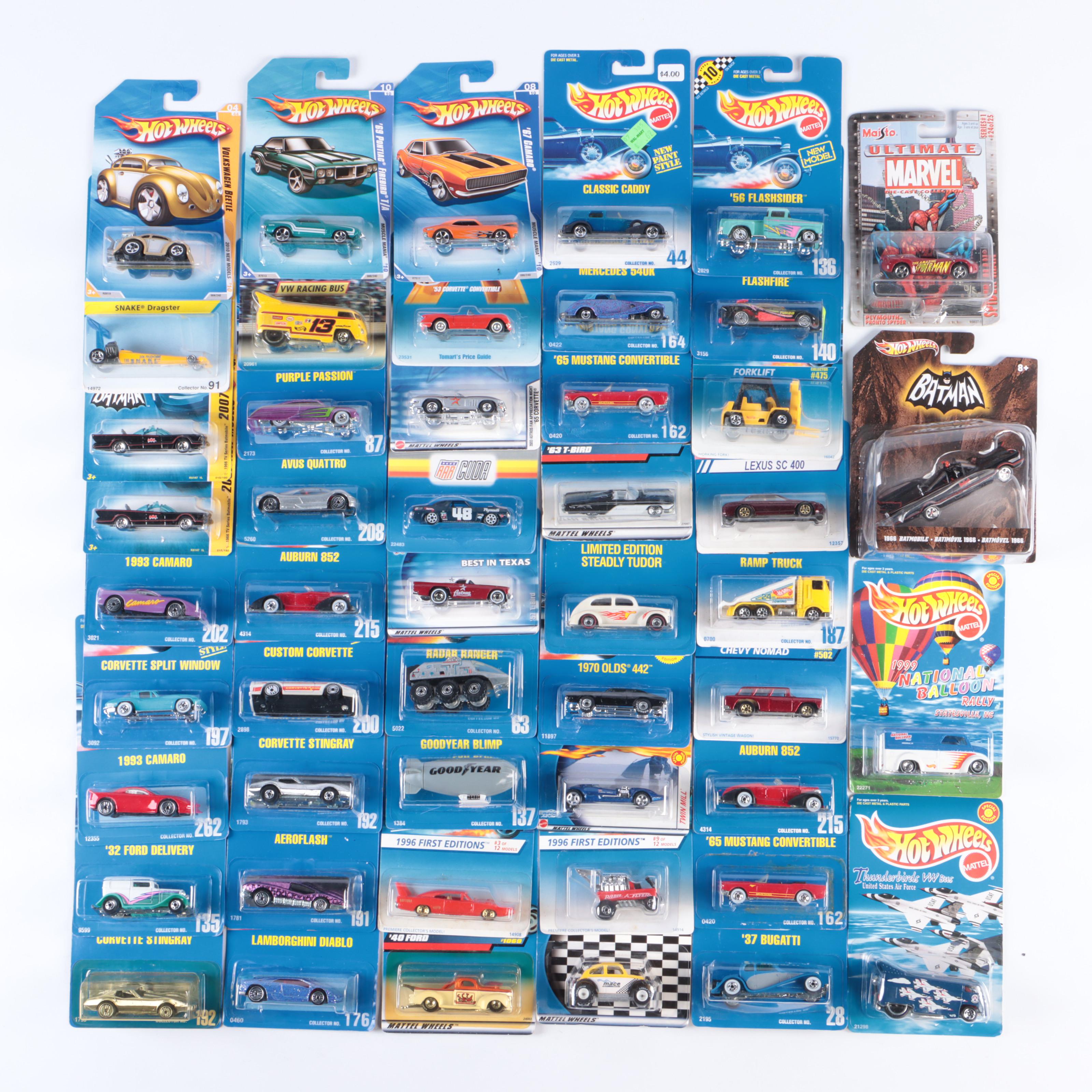 50 Hot Wheels Cars of Various Series