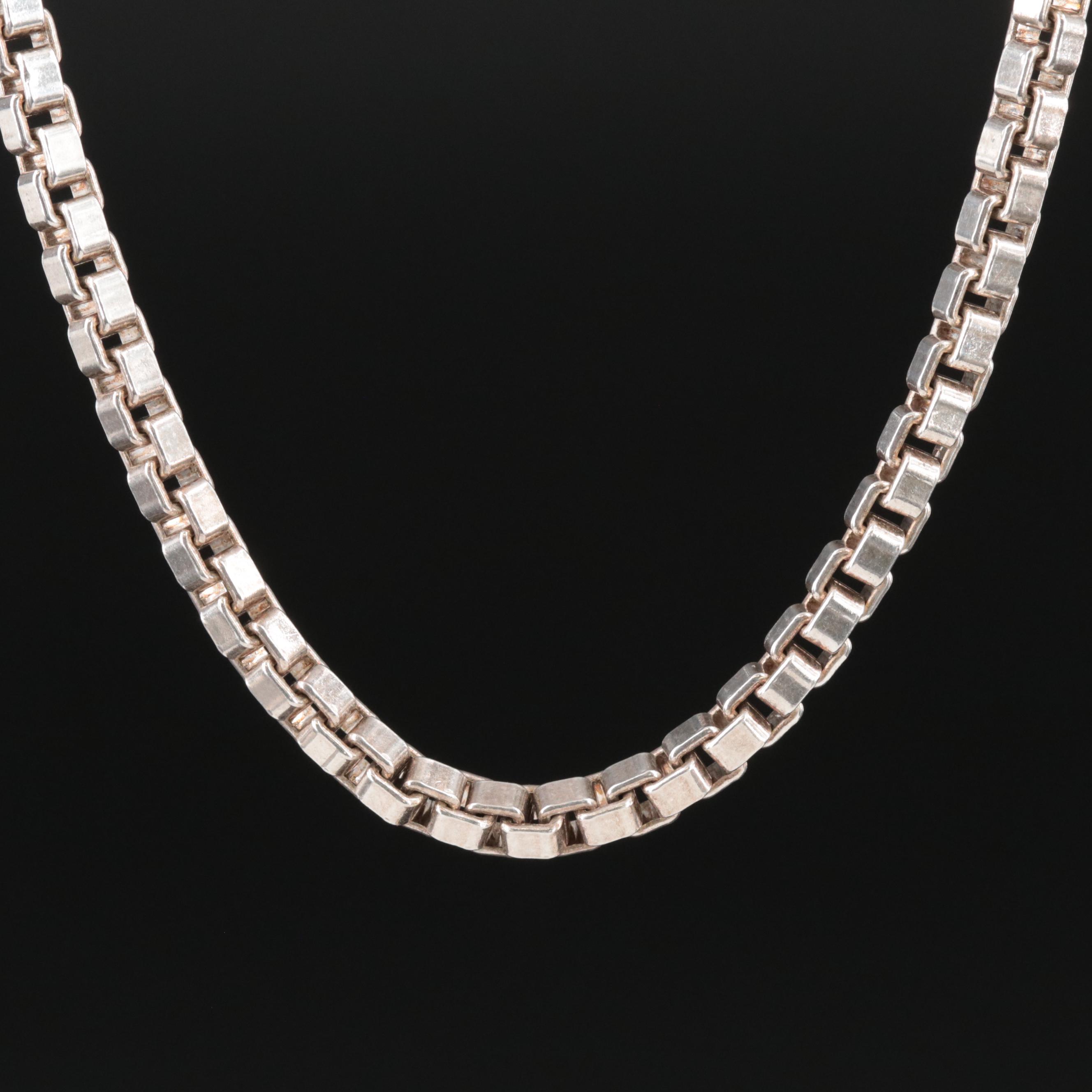 Tiffany & Co. "Venetian" Sterling Box Chain Necklace