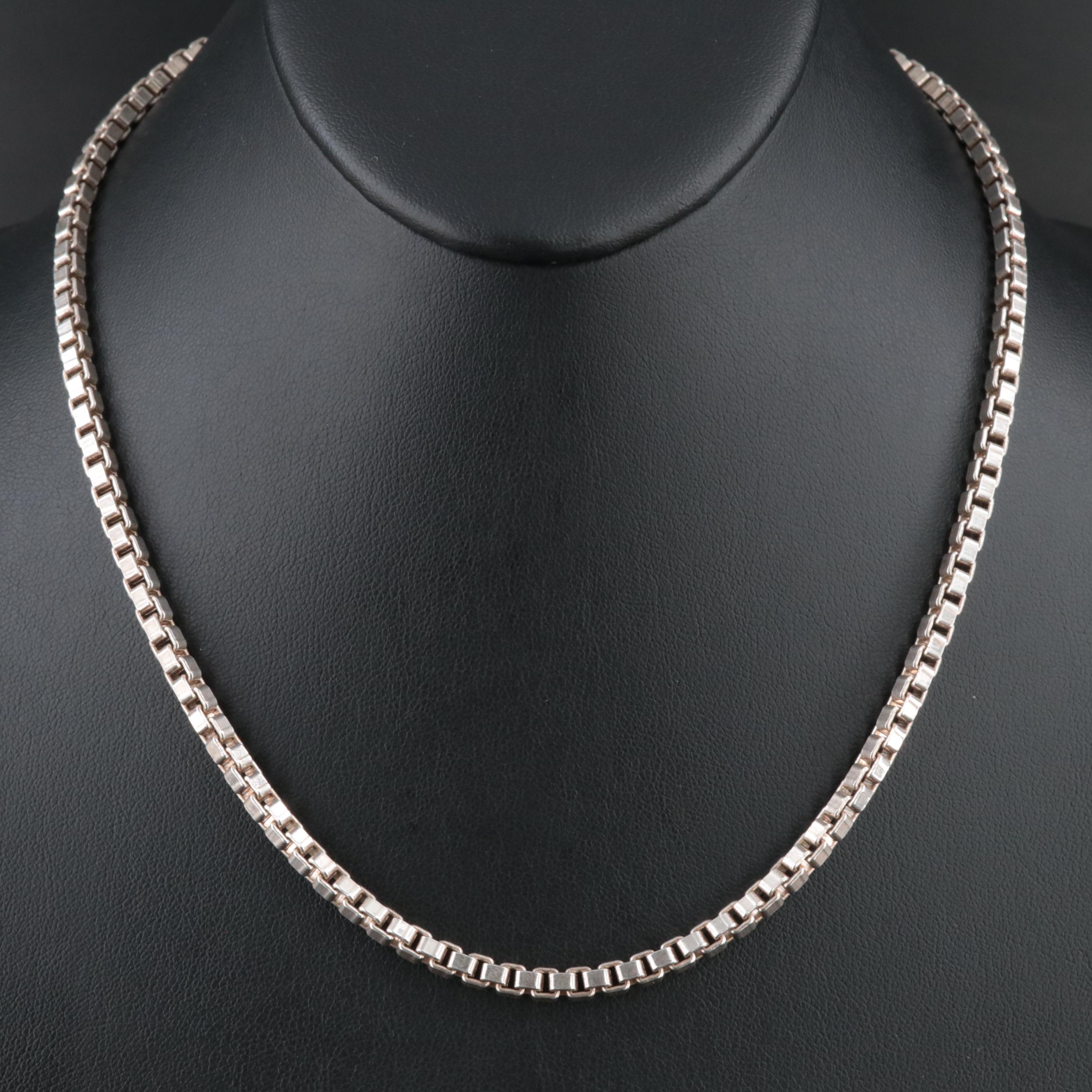 Tiffany & Co. "Venetian" Sterling Box Chain Necklace