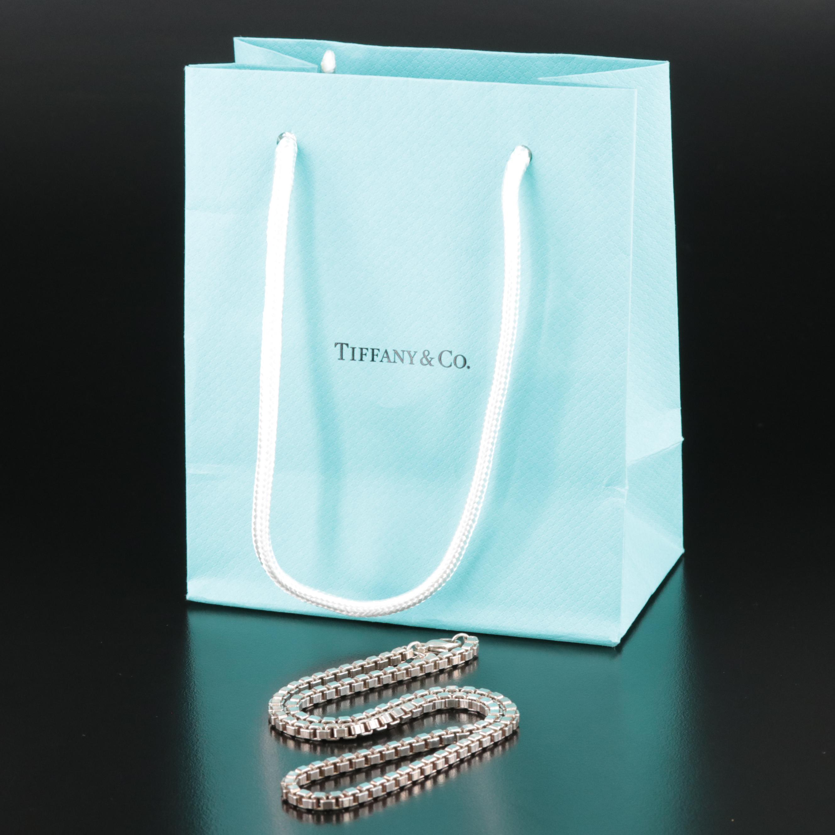 Tiffany & Co. "Venetian" Sterling Box Chain Necklace