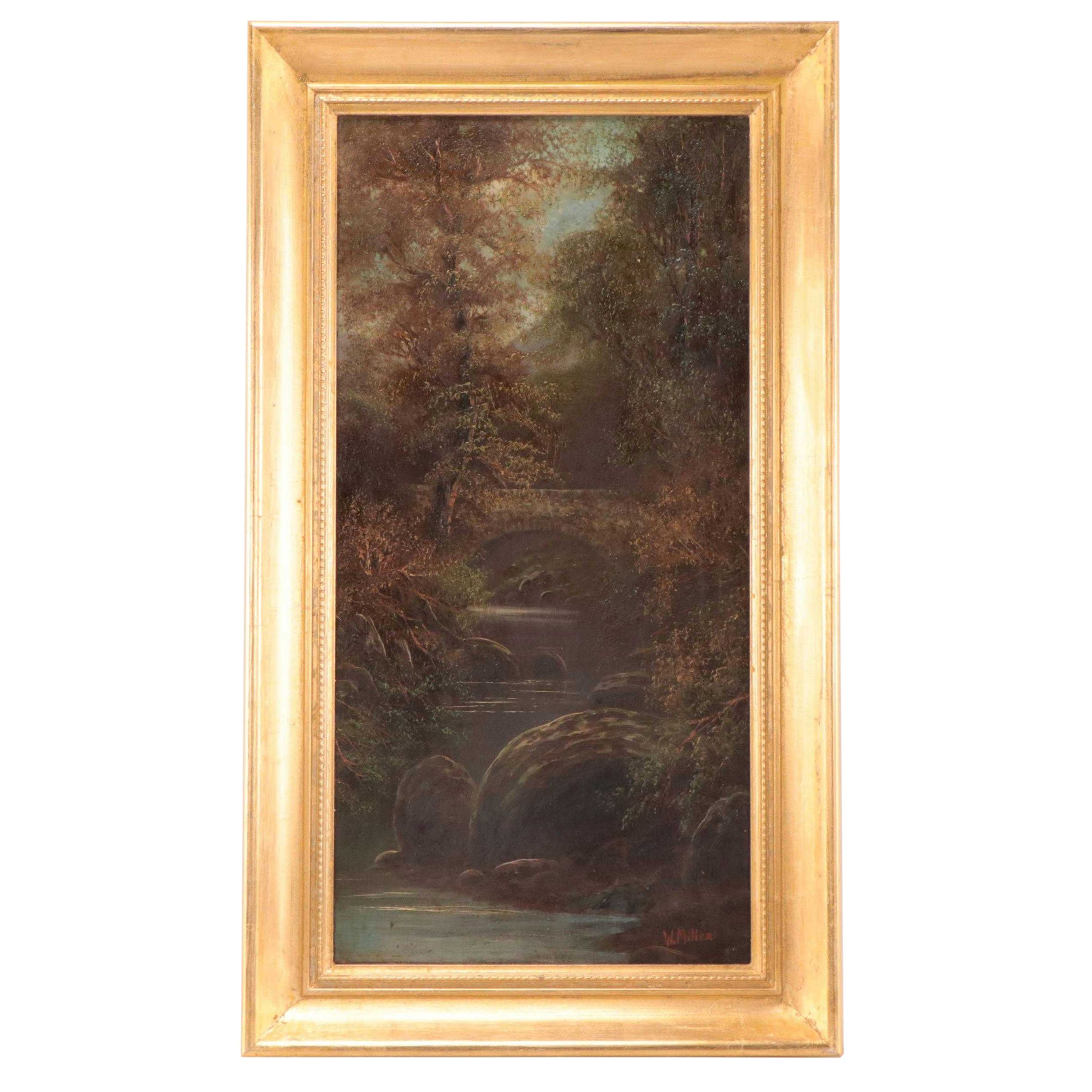 W. Miller Landscape Oil Painting