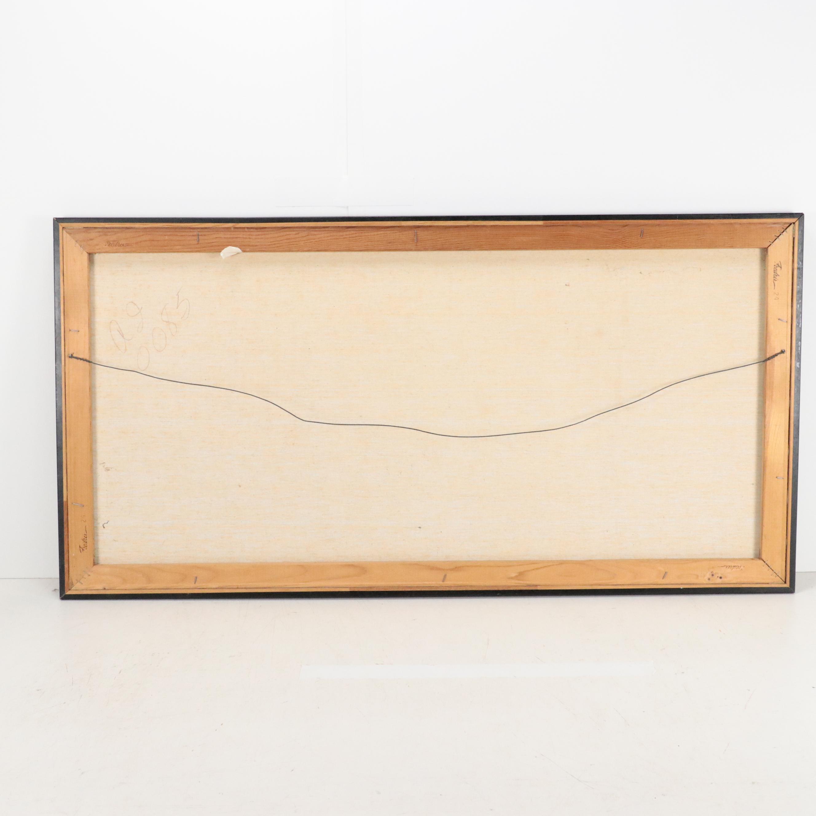 K. Harrison Oil Painting of Native American Figures on Horseback