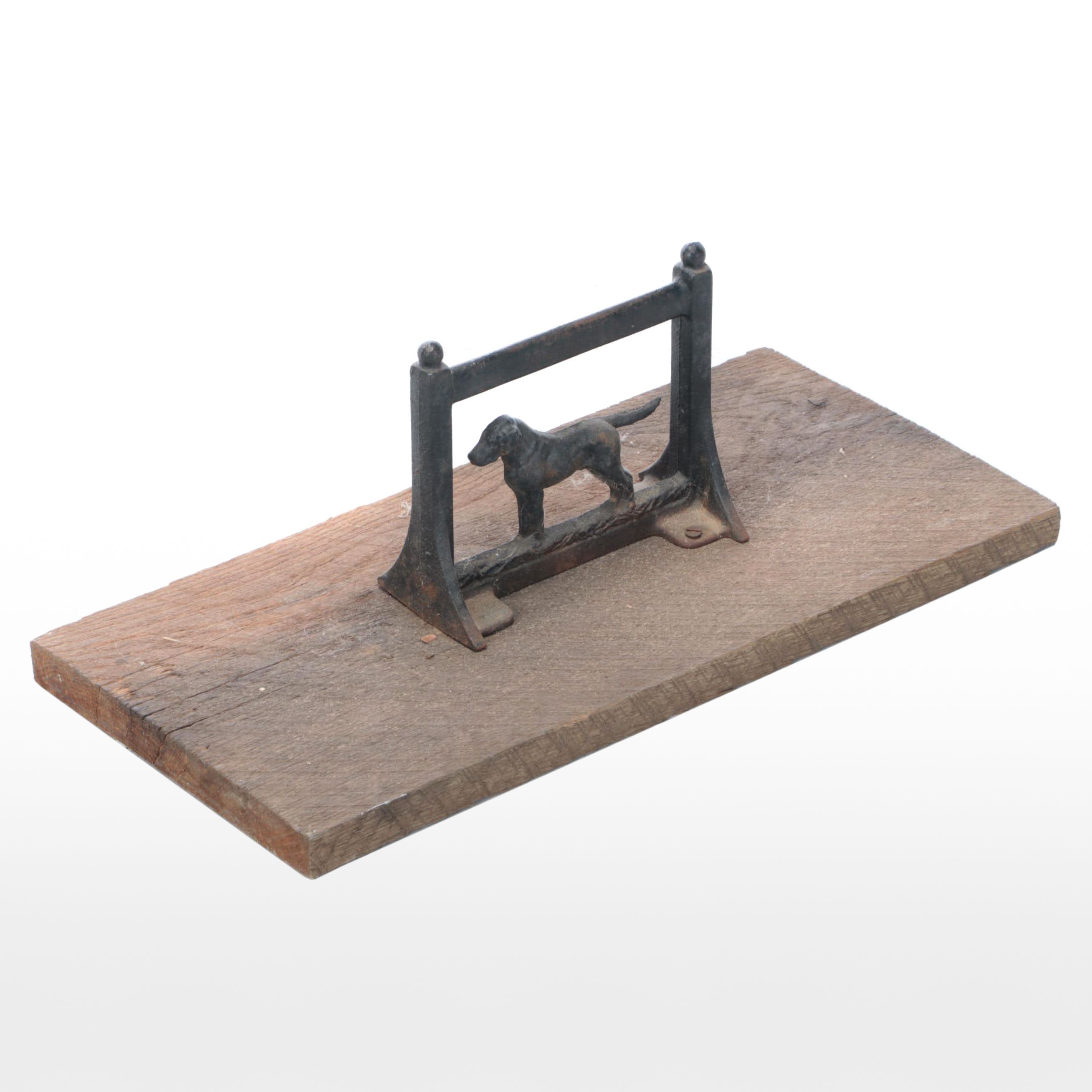 Retriever Cast Metal Boot Scraper With Plank Base EBTH