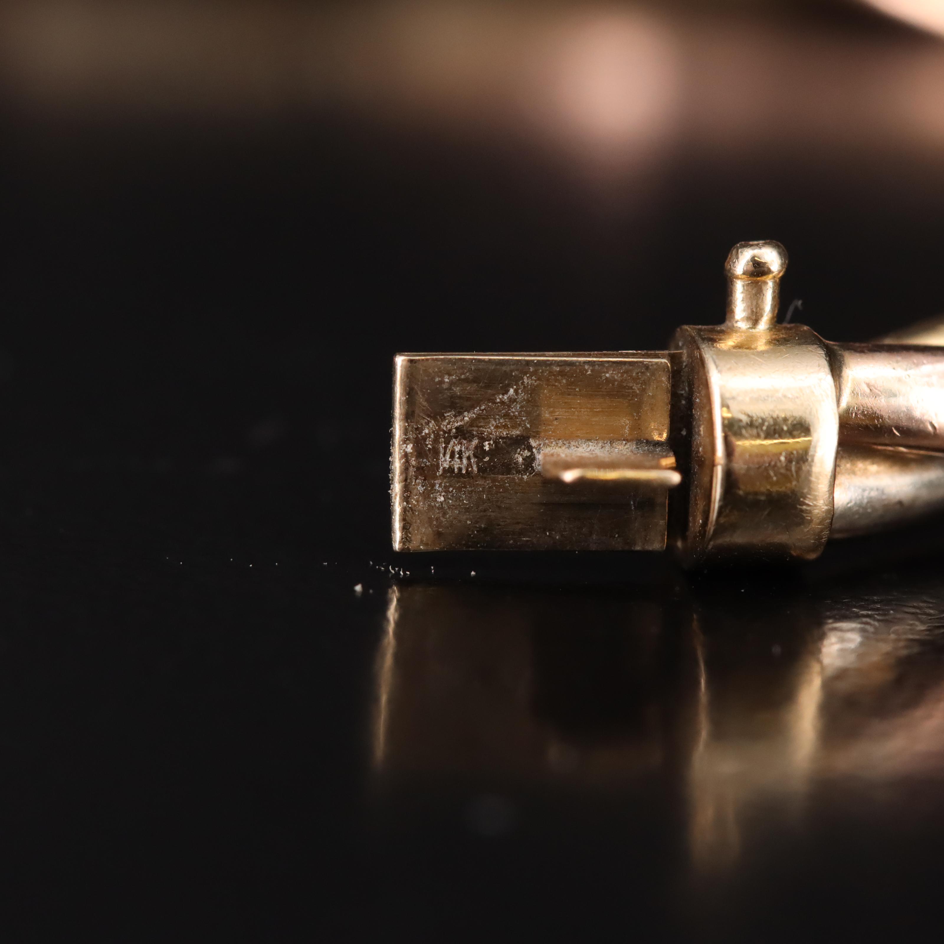 14K Tri-Color Hinged Braided Bangle