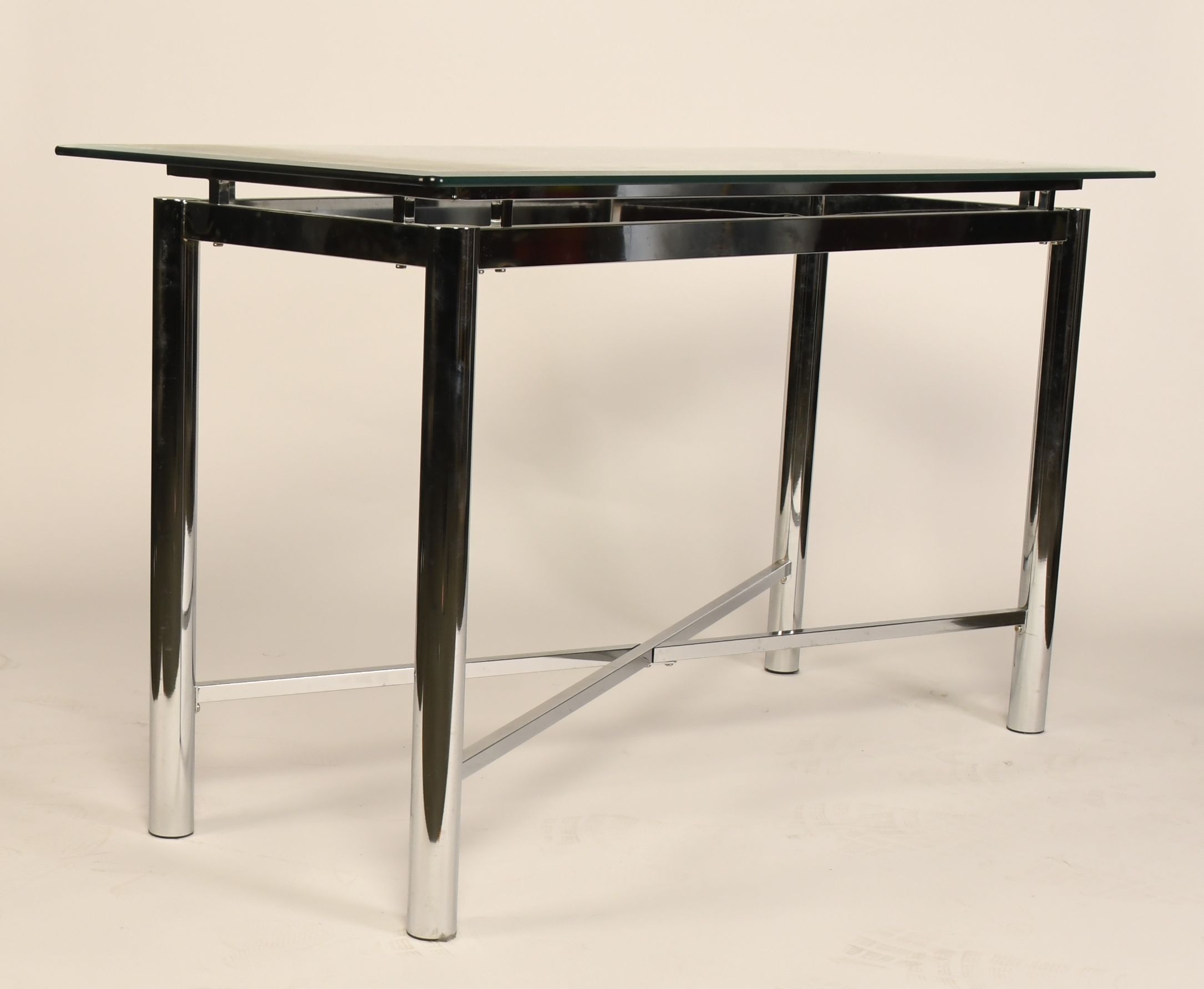 Steve Silver Co. "Nova" Chromed Metal and Glass Sofa Table