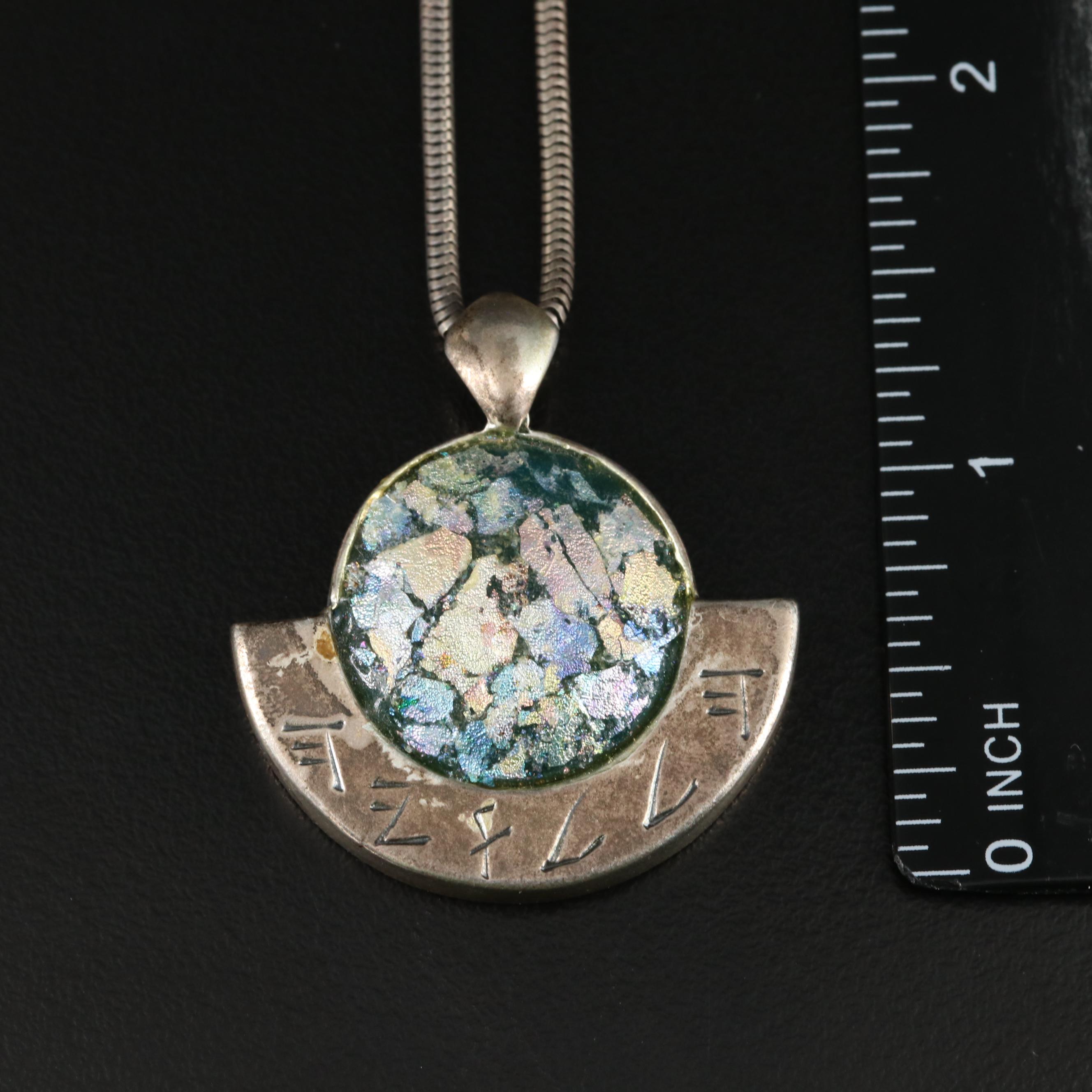 Luli Hamersztein Sterling and Roman Glass Necklace and Earrings