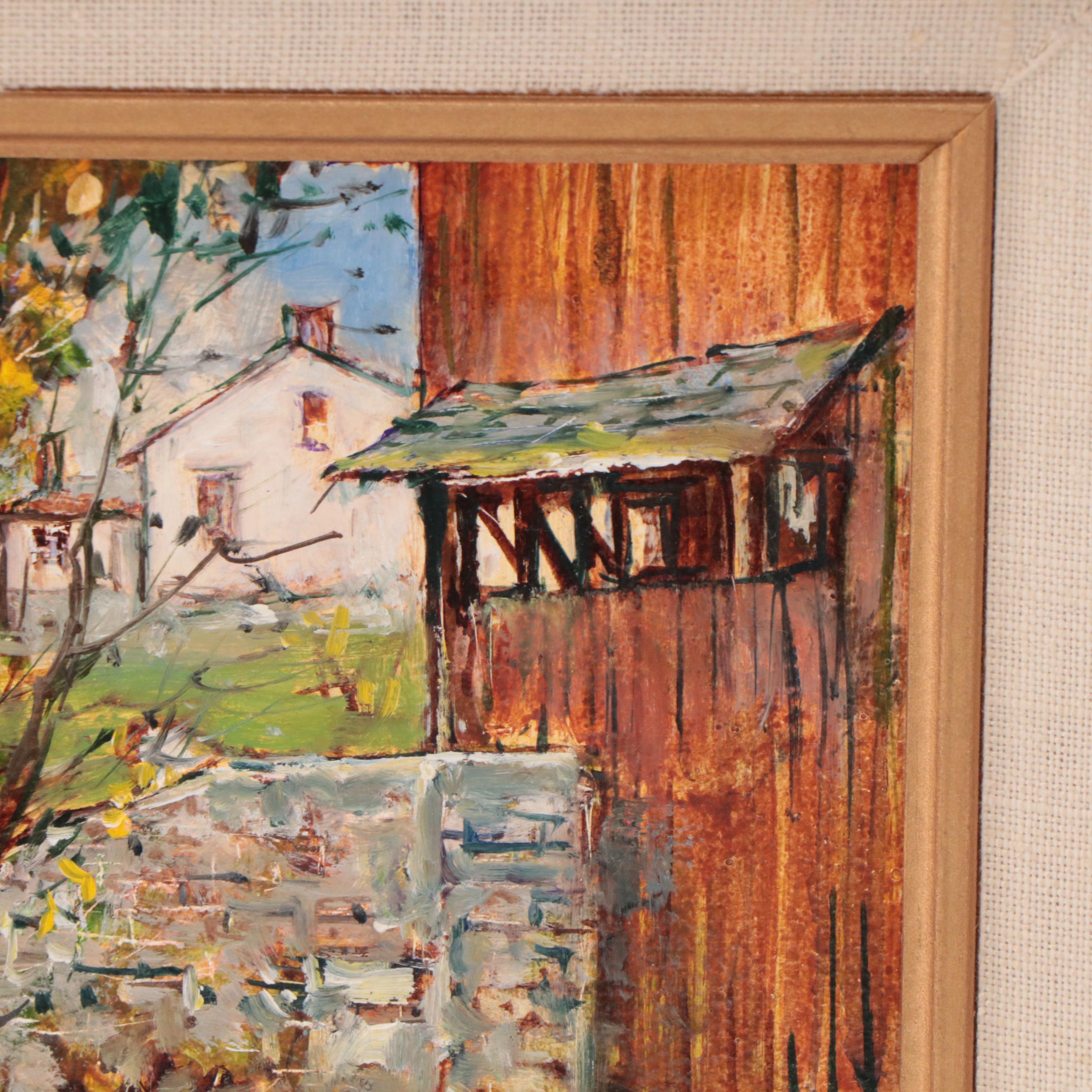 Leslie Cope Pastoral Oil Painting "An Afternoon Siesta," 1984