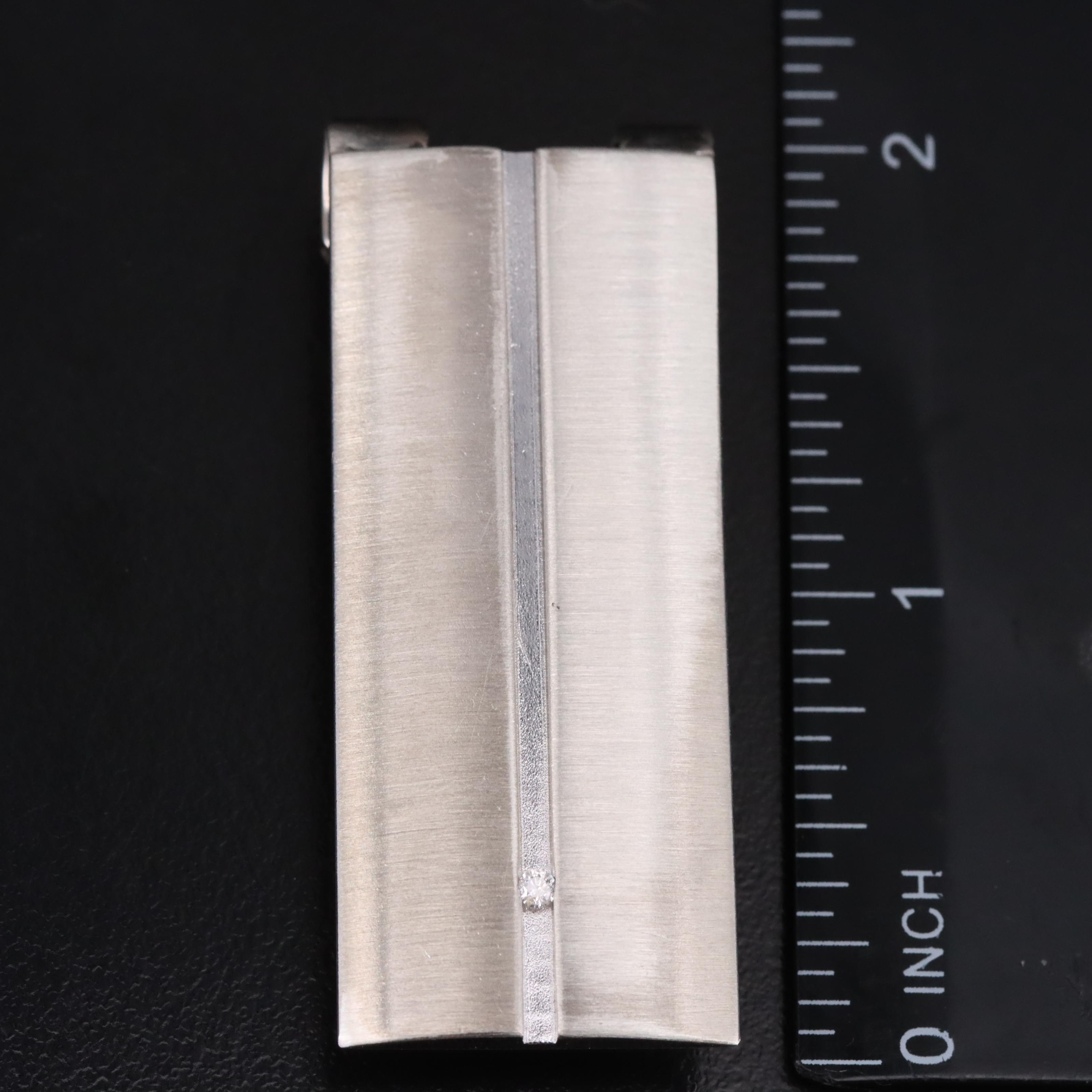 Sterling Money Clip with Diamond Accent