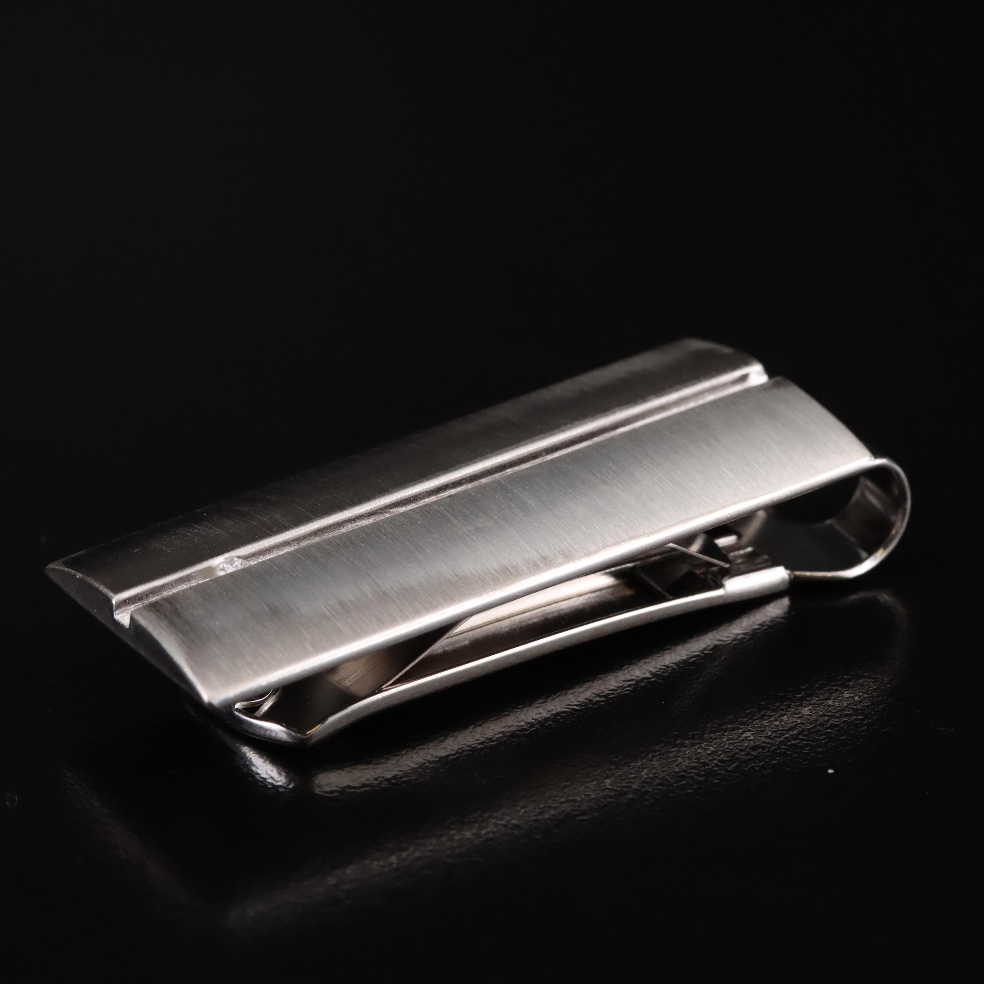 Sterling Money Clip with Diamond Accent