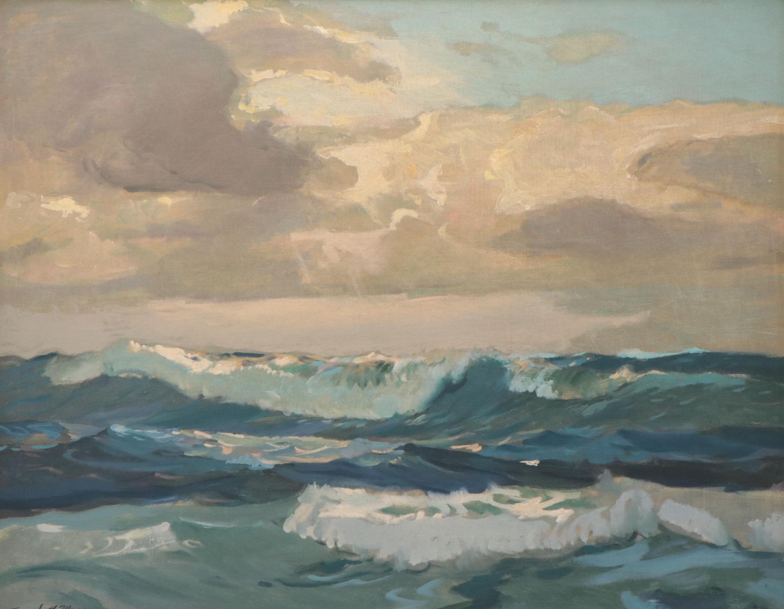 Frank H. Myers Seascape Oil Painting "Blue and Gold"